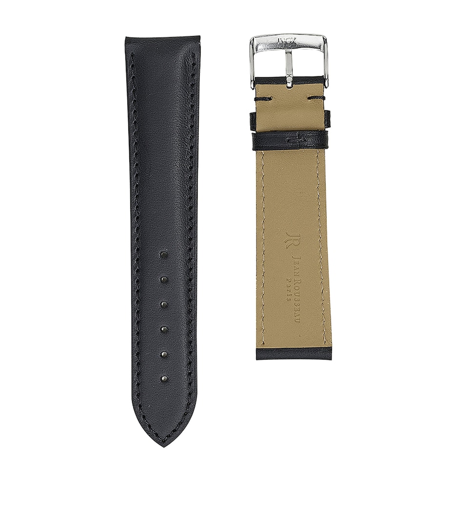 Jean Rousseau Classic 3.5 Vegetable-Tanned Leather Watch Strap (16mm) Black Image 2