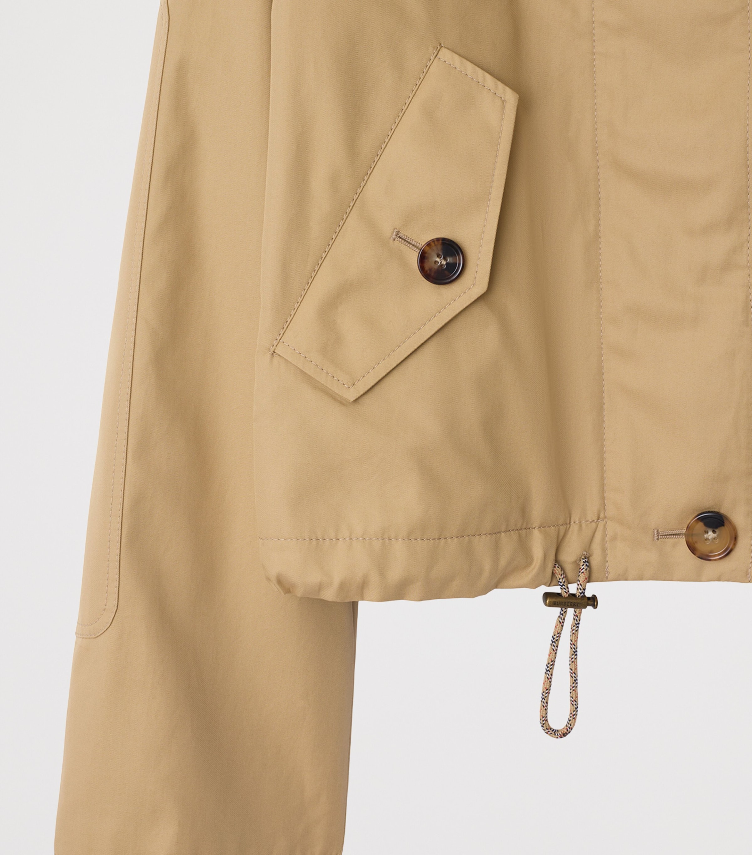 Gabardine Cropped Parka FLAX Image 4