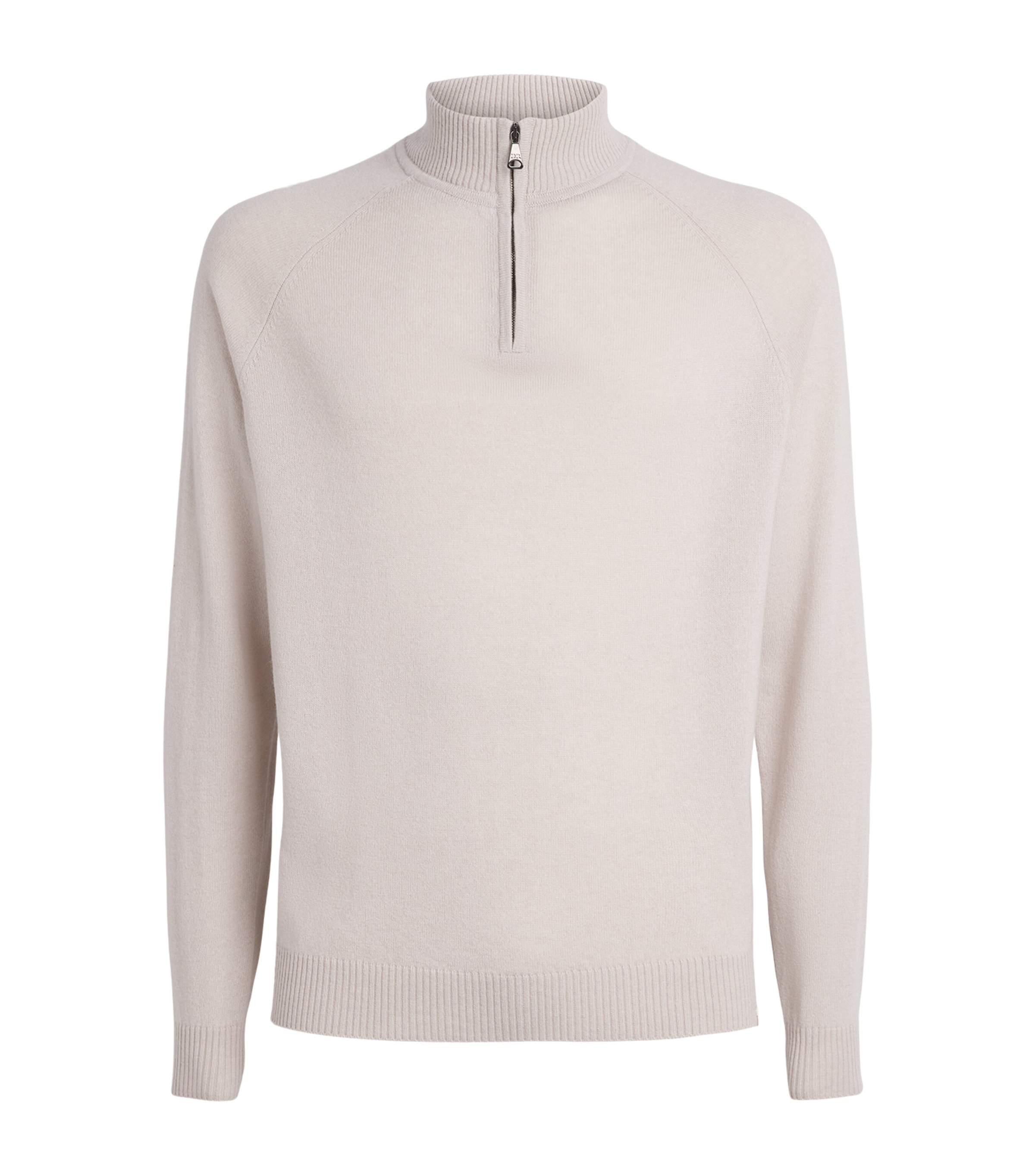 Derek Rose Mens Cashmere Finley Quarter-Zip Sweater Bei Image 1