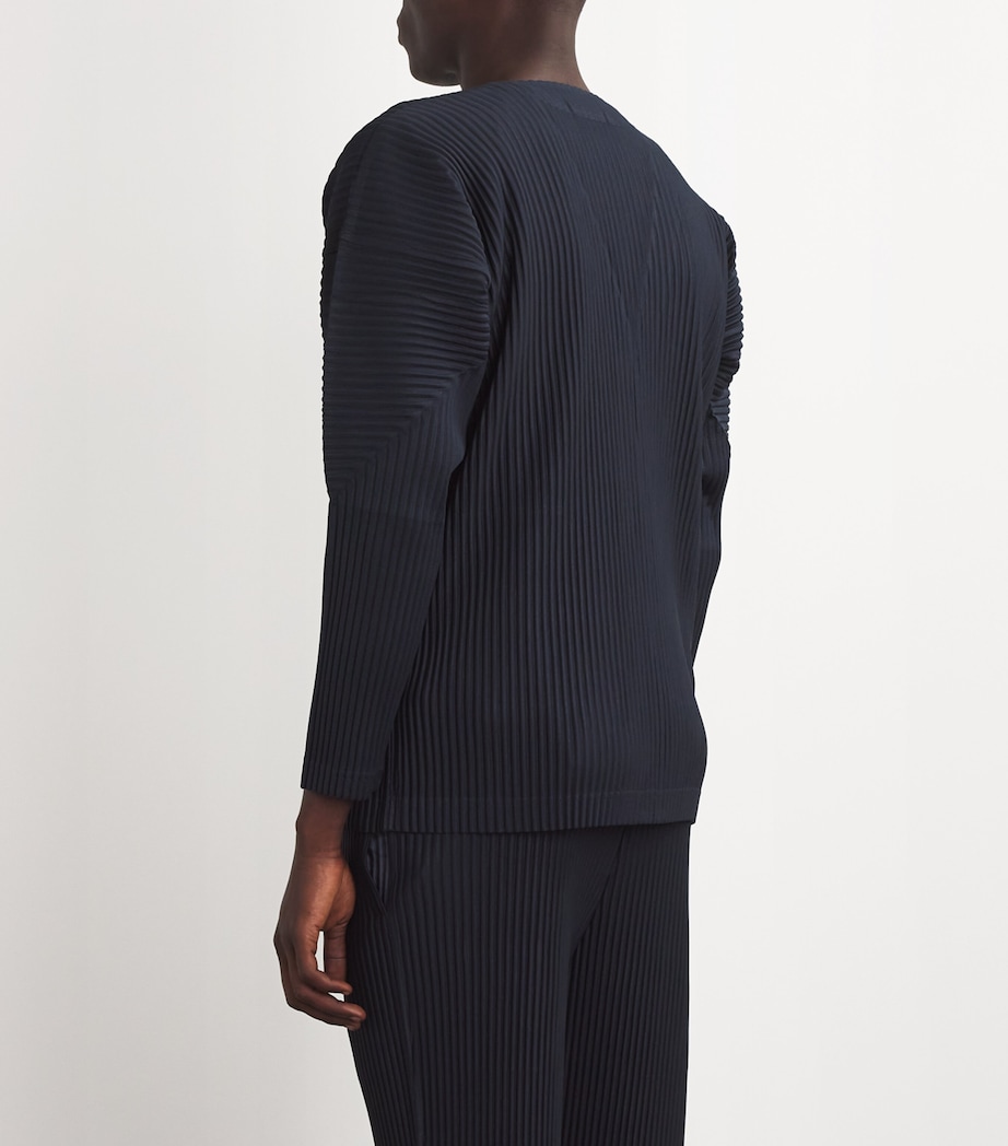 Basics Pleated Cardigan 75NAVY Image 4