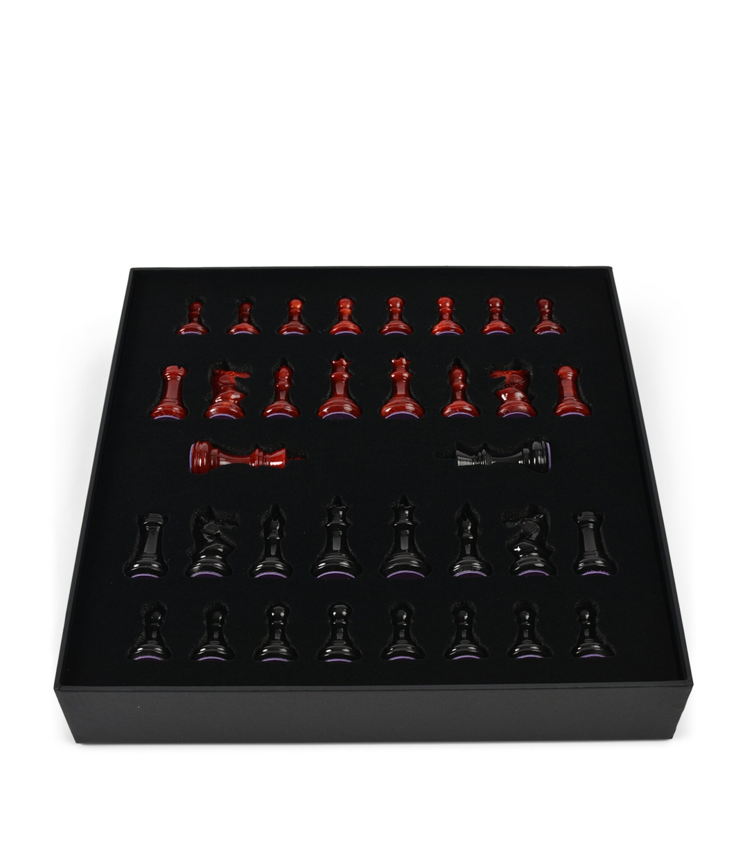 Stone Chess Set RED & BLACK Image 9