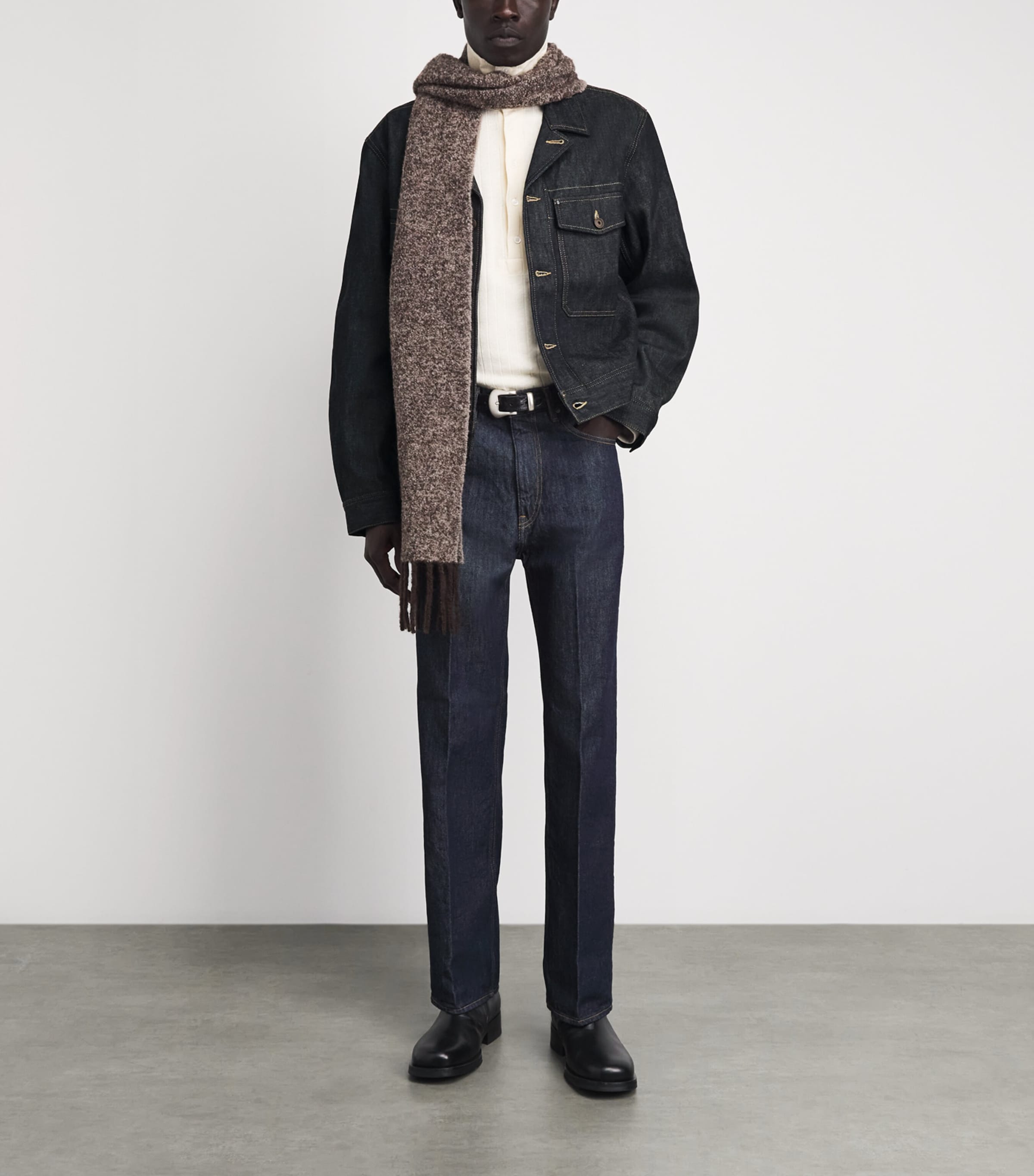 Lemaire Mens Trucker Denim Jacket Slate Image 2