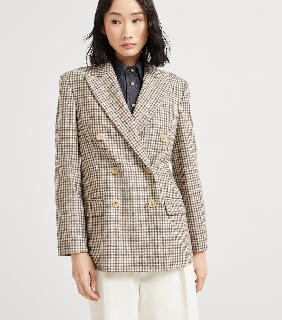 Virgin Wool Flannel Check Blazer C001 Image 2