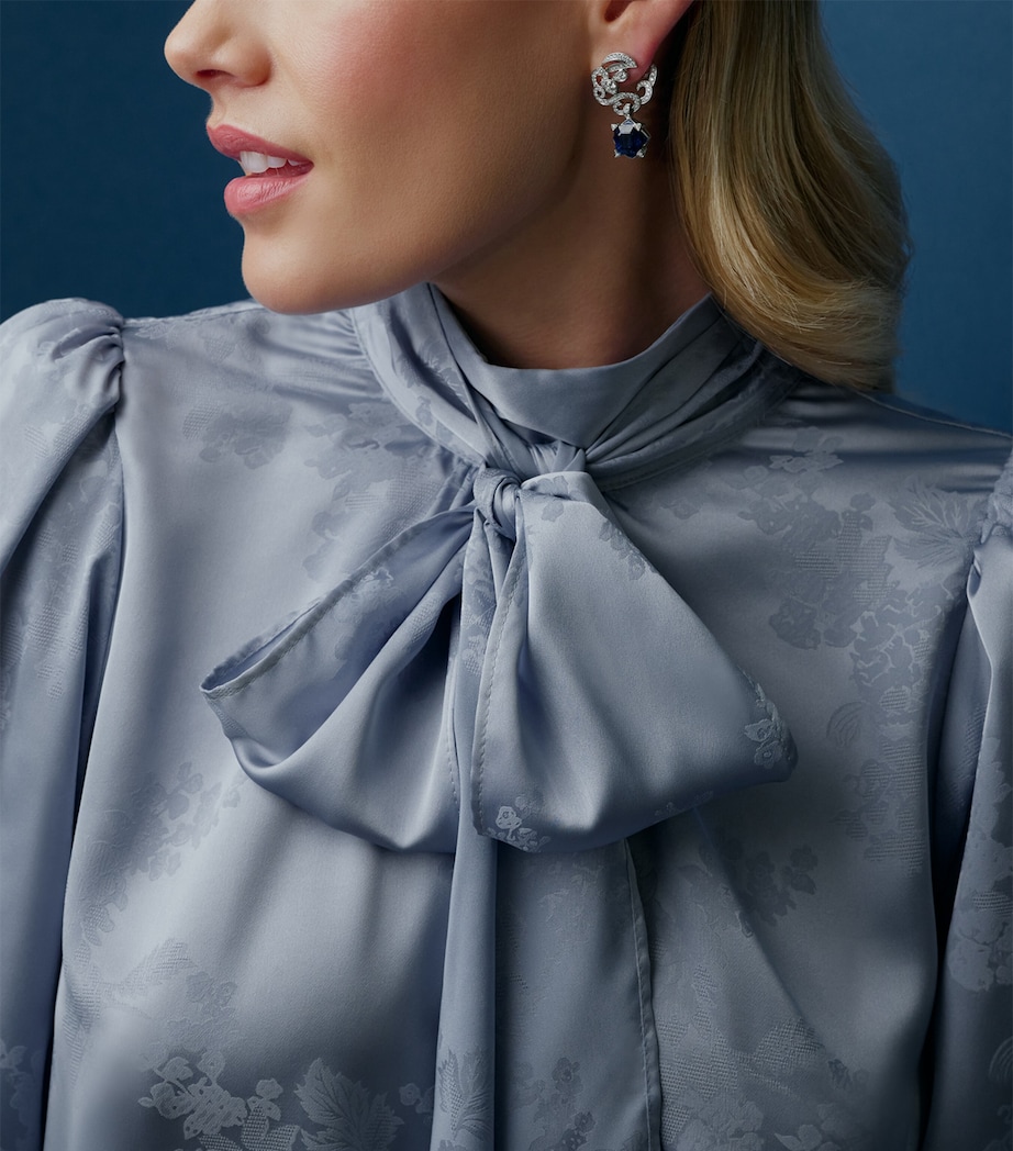 Boodles Platinum, Diamond and Sapphire The Palace Collection Royal Porcelain Earrings Blue Image 2