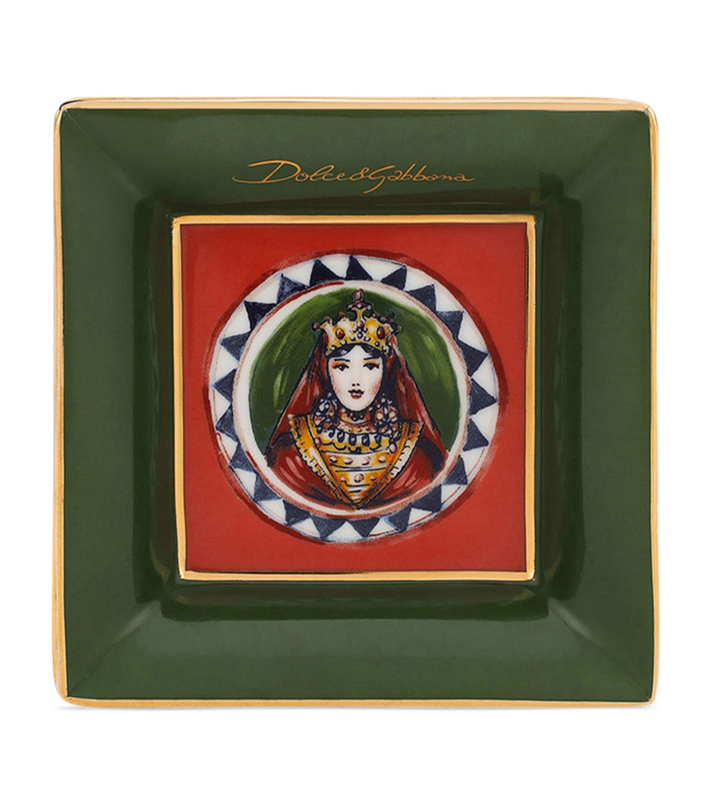 Dolce&Gabbana Casa Set of 3 Carretto Decorative Square Plates (10cm) Carretto Image 3
