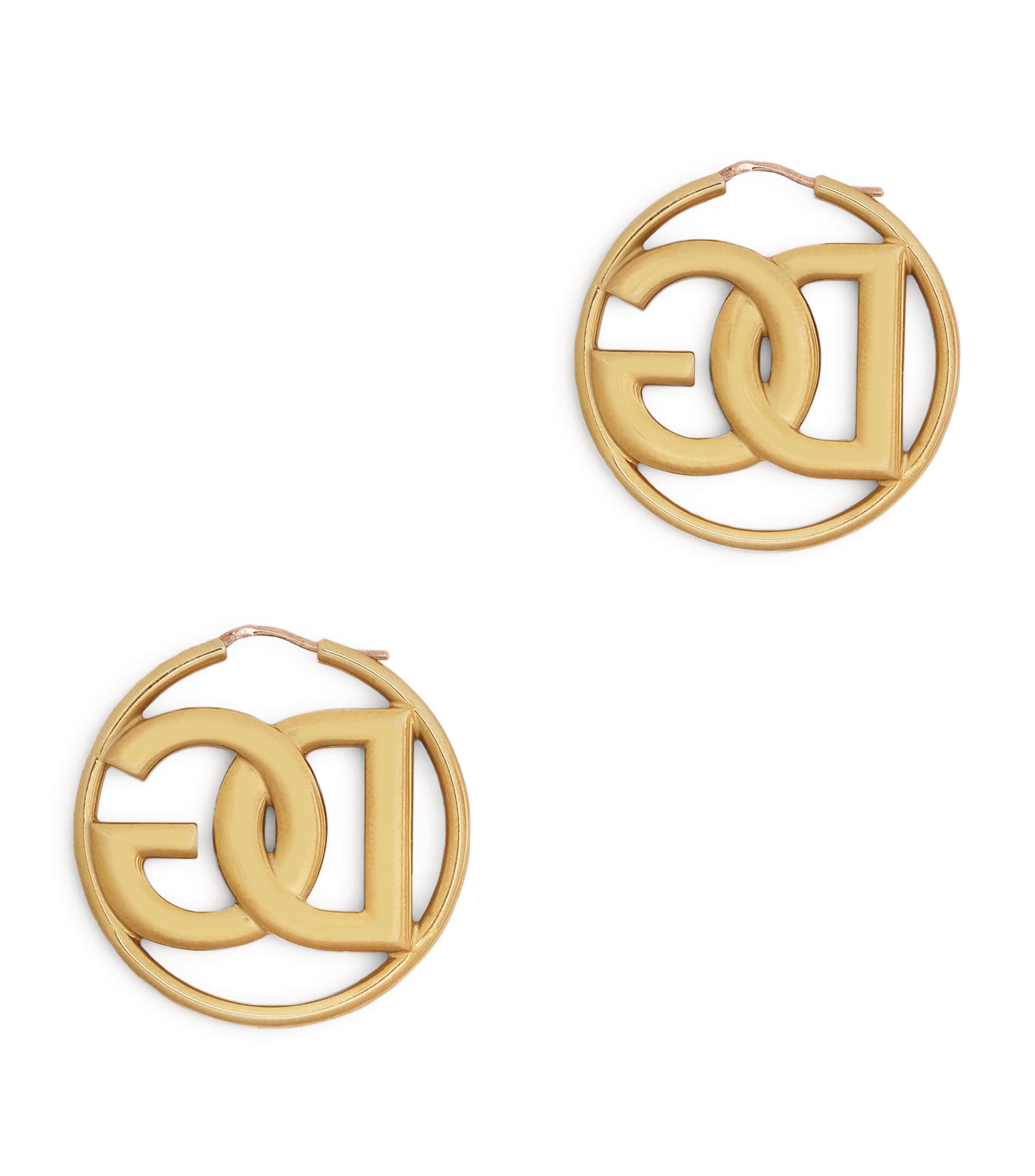 Dolce&Gabbana Logo Hoop Earrings Gold Image 3