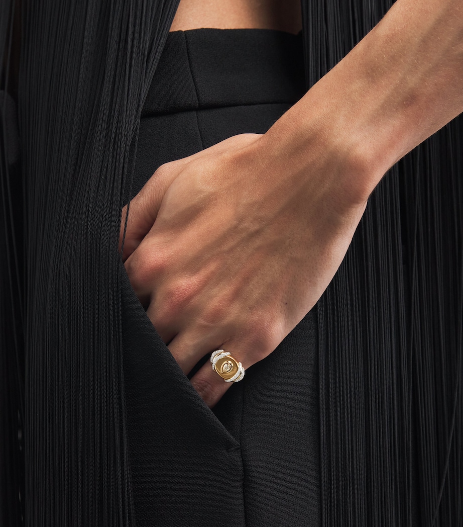 Yellow Gold and Diamond N*93 Sailor Moon Pinky Ring YELLOW GOLD Image 2