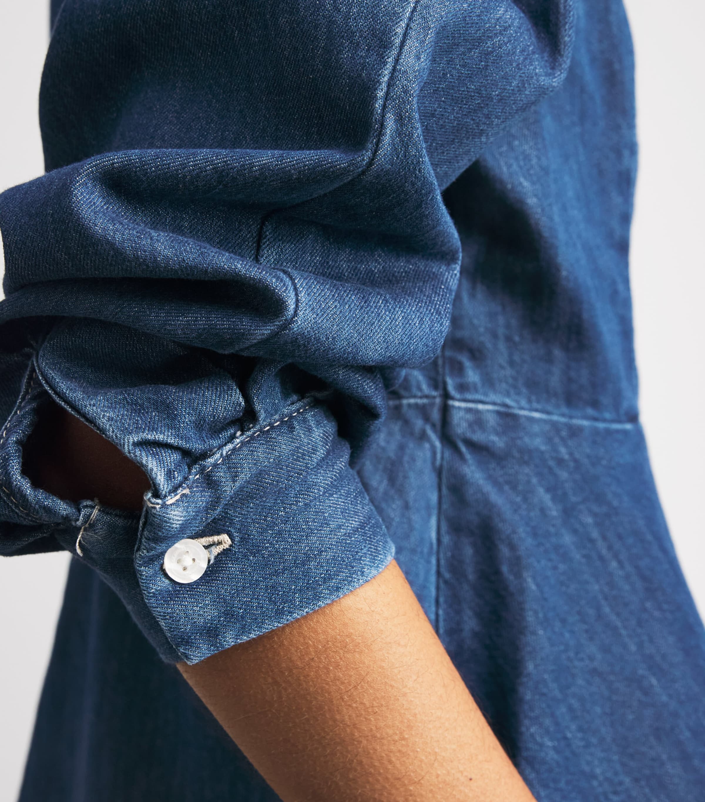 Claudie Pierlot Womens Peplum Denim Shirt Blue Denim Image 3