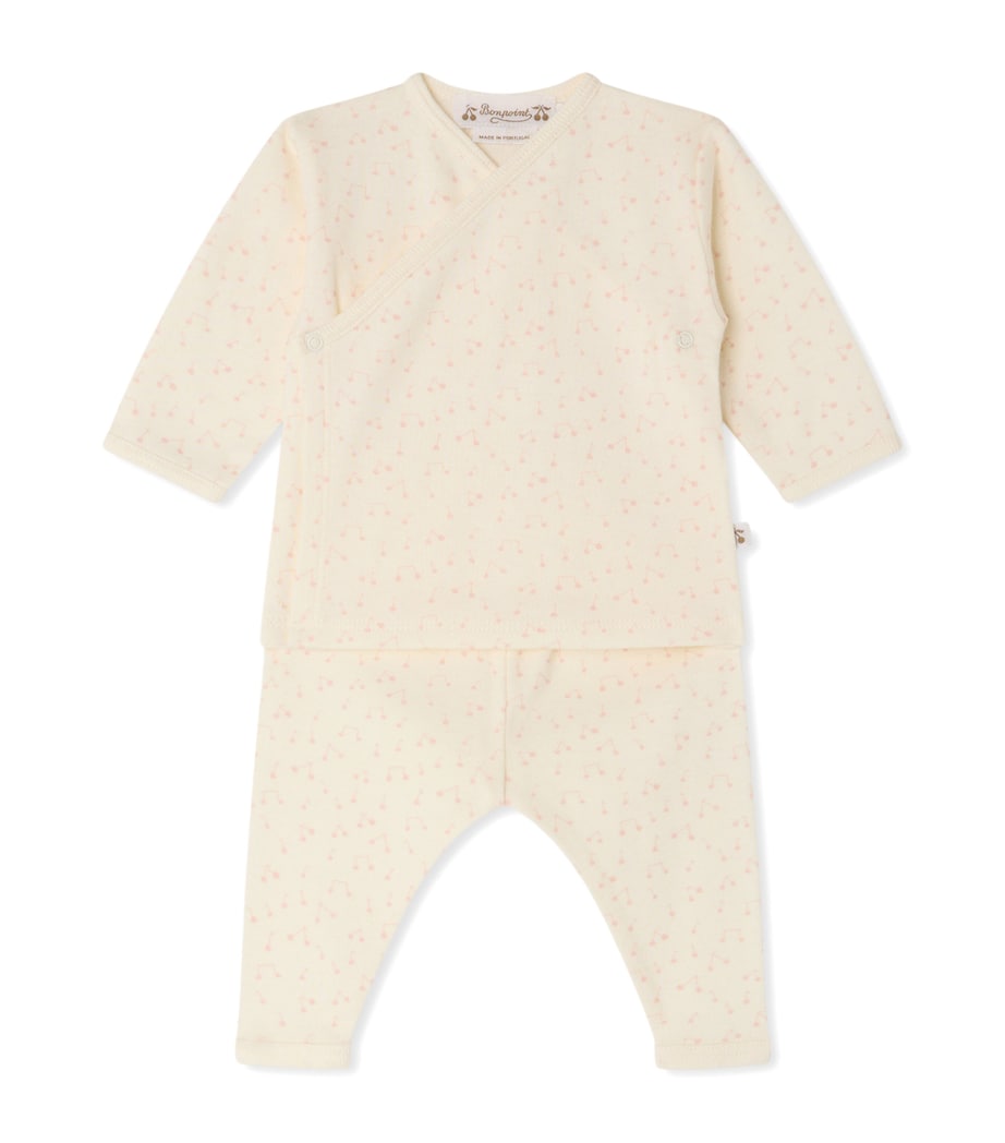 Bonpoint Printed Top and Leggings Set (1-18 Months) Imp Rose Pale Image 1