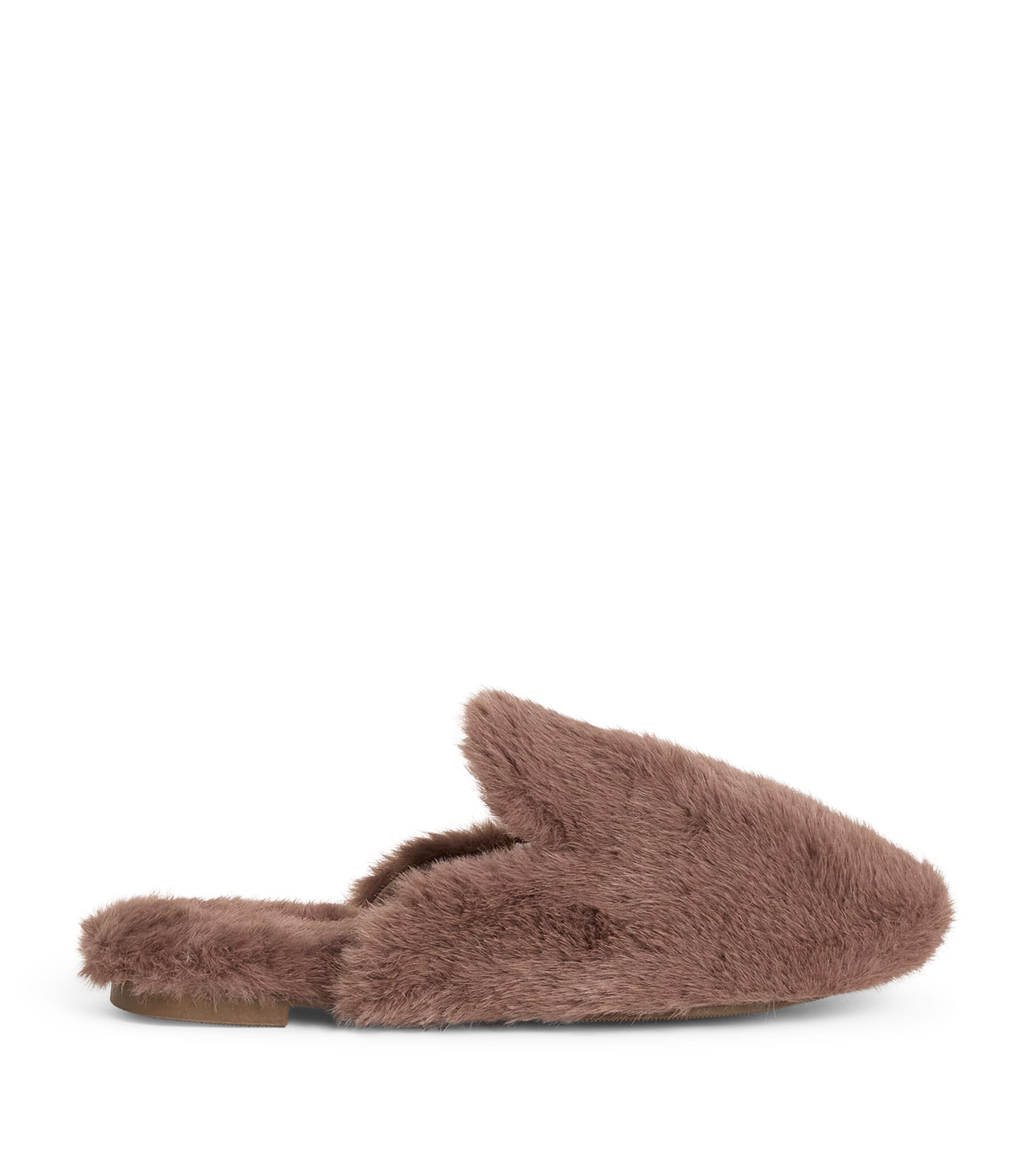 Eberjey Faux Fur Slippers In Brown
