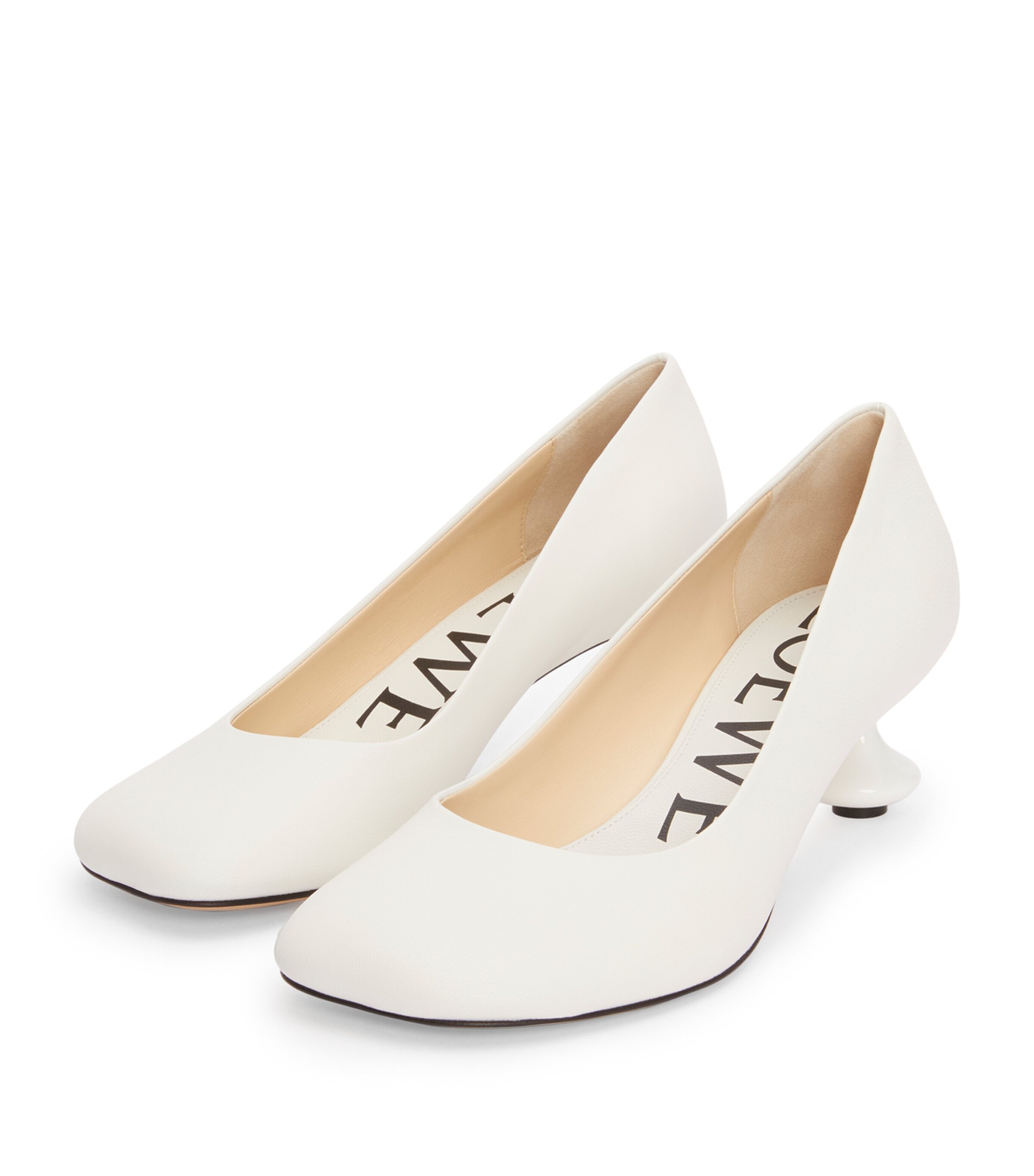 Leather Toy Pumps 45 WHITE Image 2