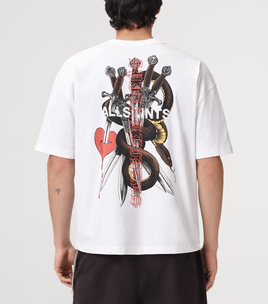 AllSaints Mens Organic Cotton Serrate T-Shirt Optic White Image 4