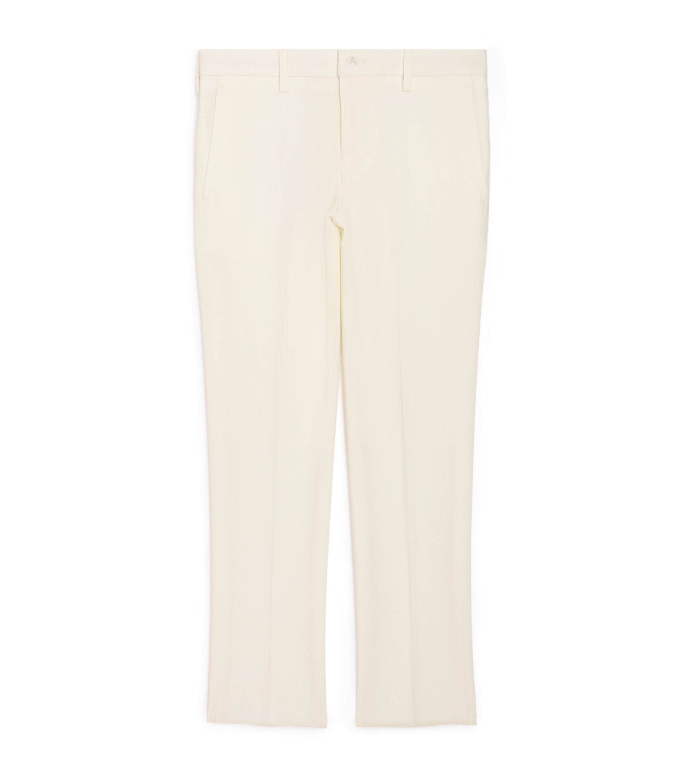 Shop Stefano Ricci Wool Straight Tailored Trousers In White