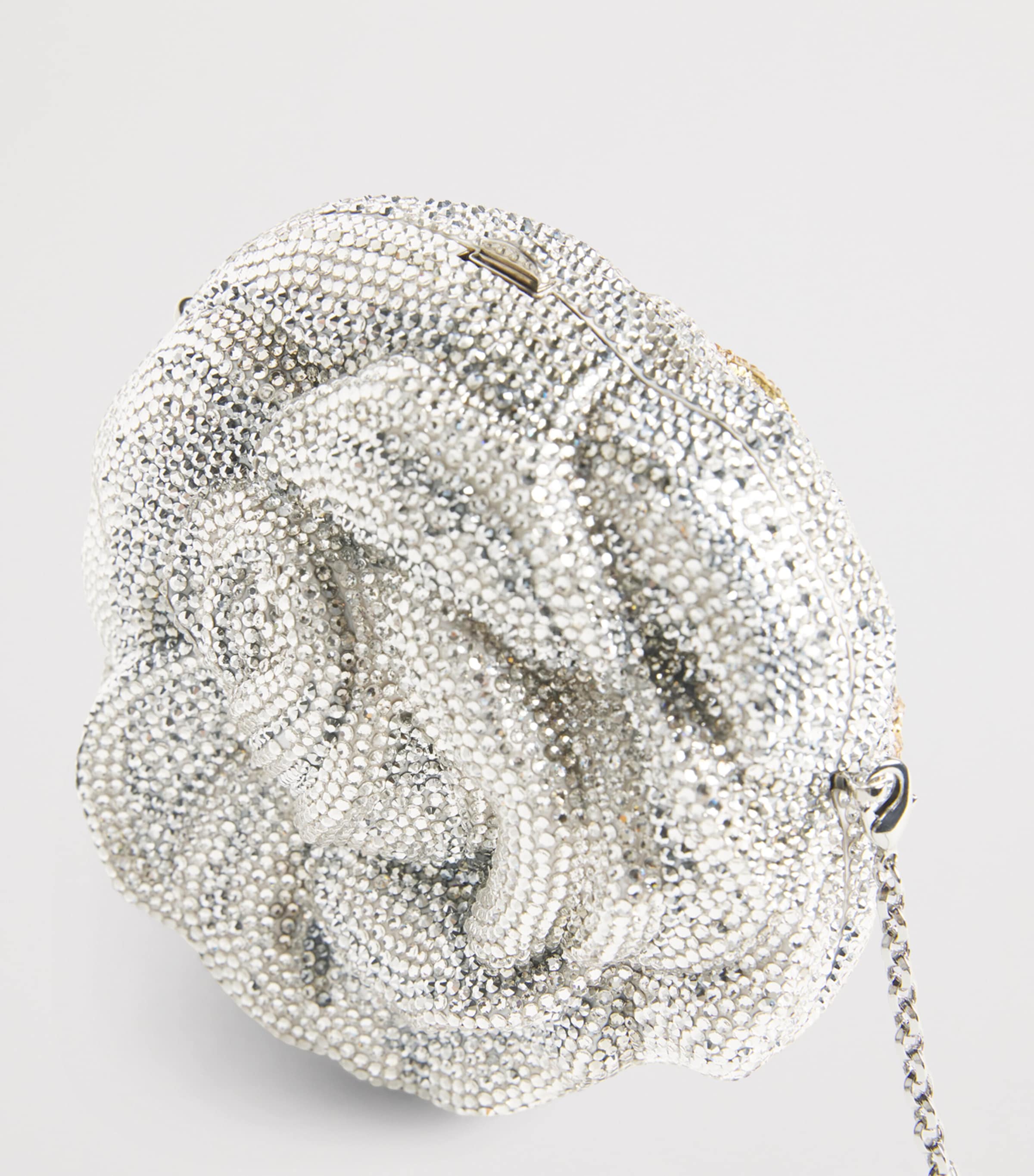 Crystal-Embellished Rose Clutch Bag SILVER RHINE MULTI Image 6