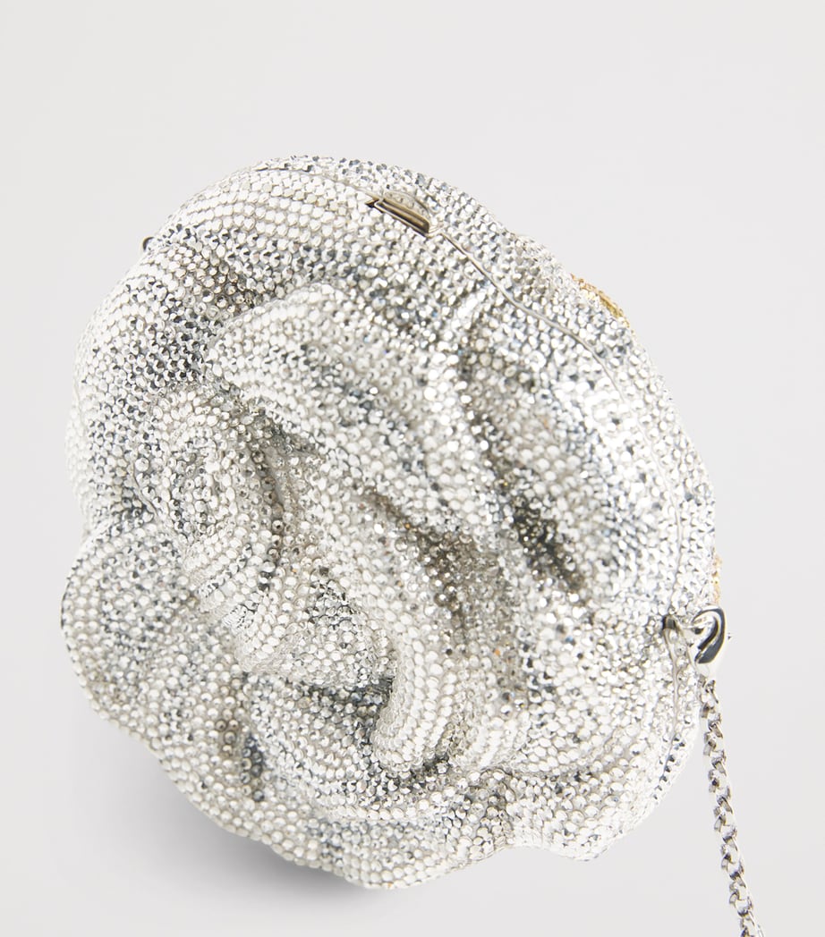 Crystal-Embellished Rose Clutch Bag SILVER RHINE MULTI Image 6