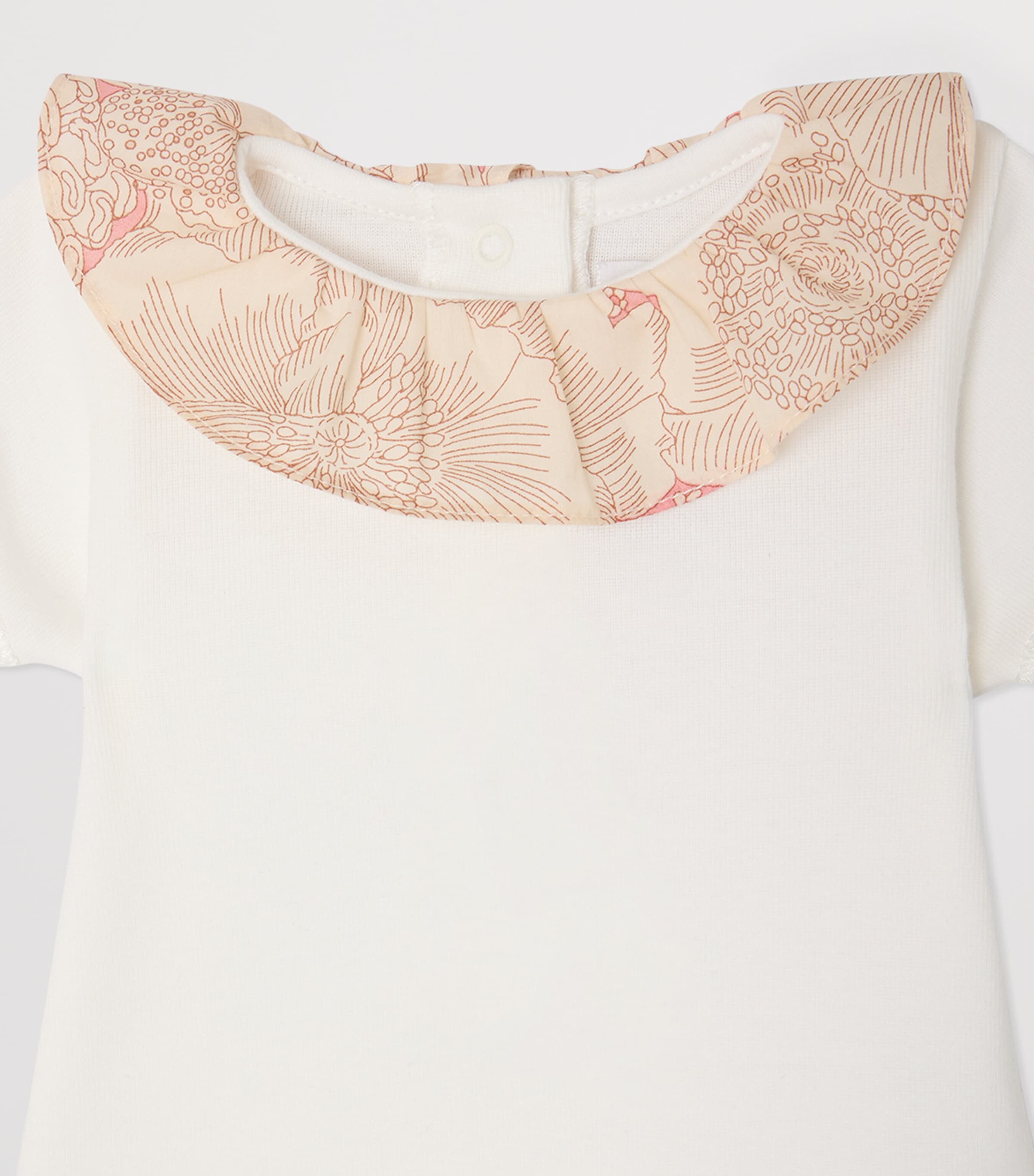 Bonpoint Organic Cotton June Bodysuit (1-18 Months) Blanc Lait Image 3