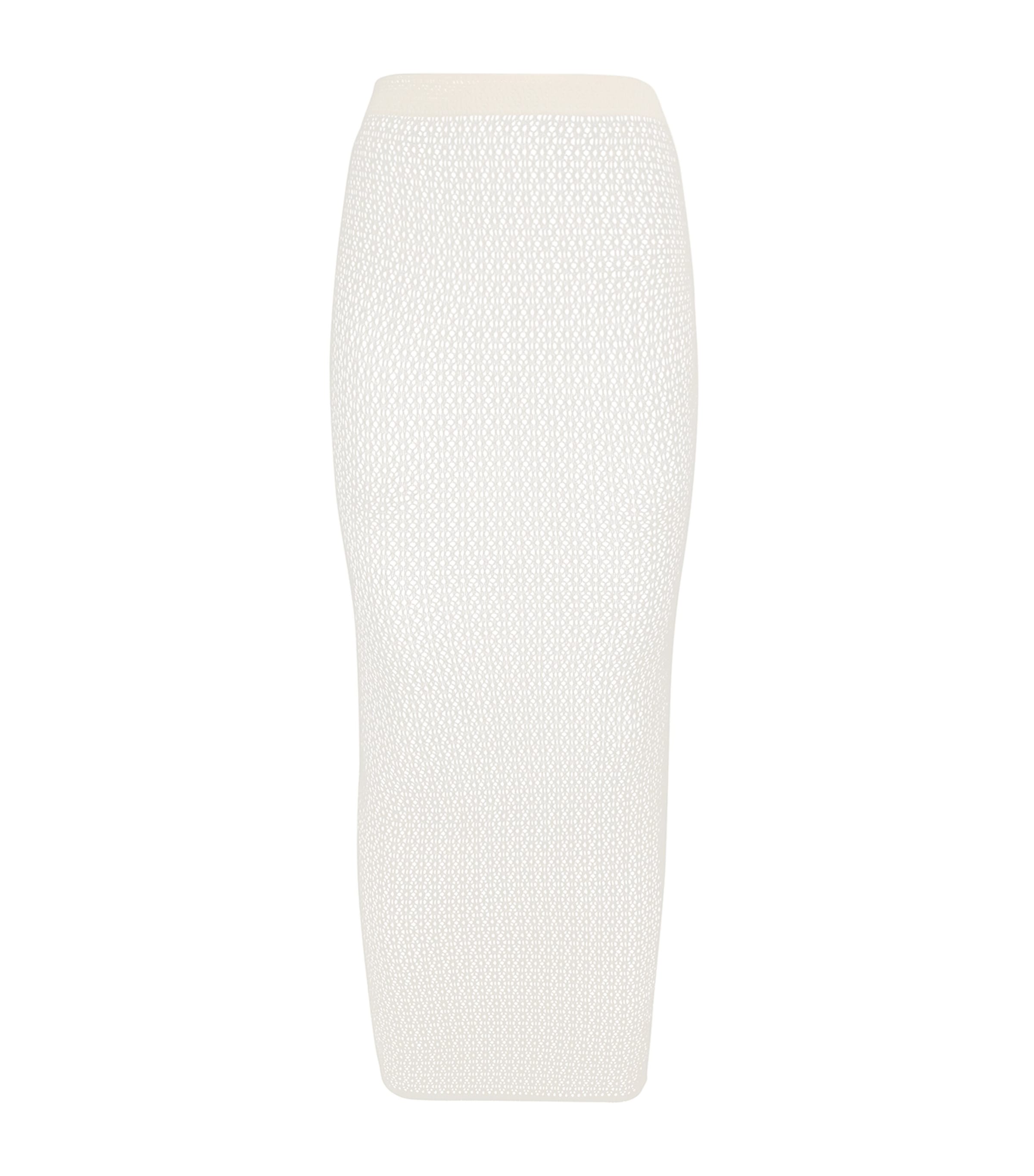 Wolford Womens Daisy Net Midi Skirt Buttercrea Image 1