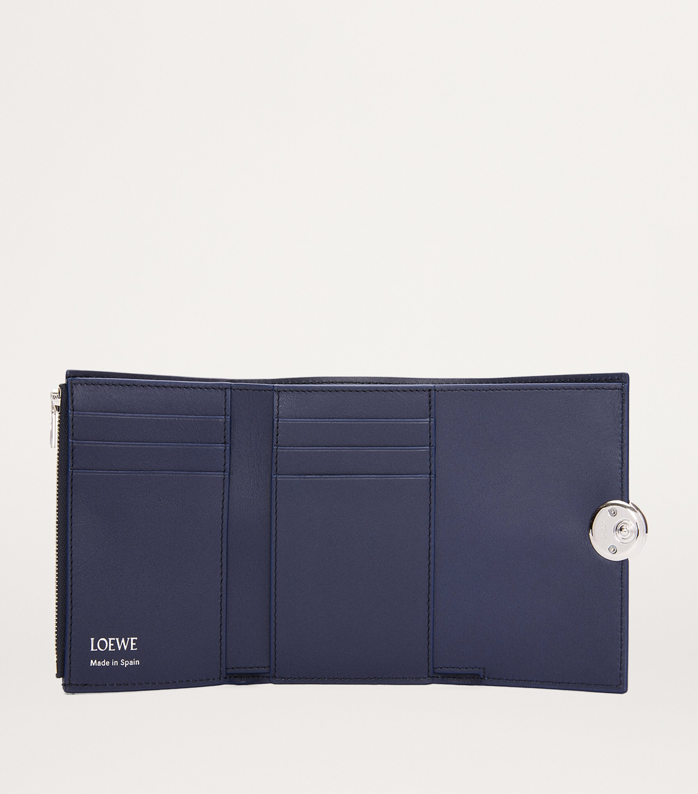 LOEWE Small Leather Pebble Wallet Abyss Blue Image 2