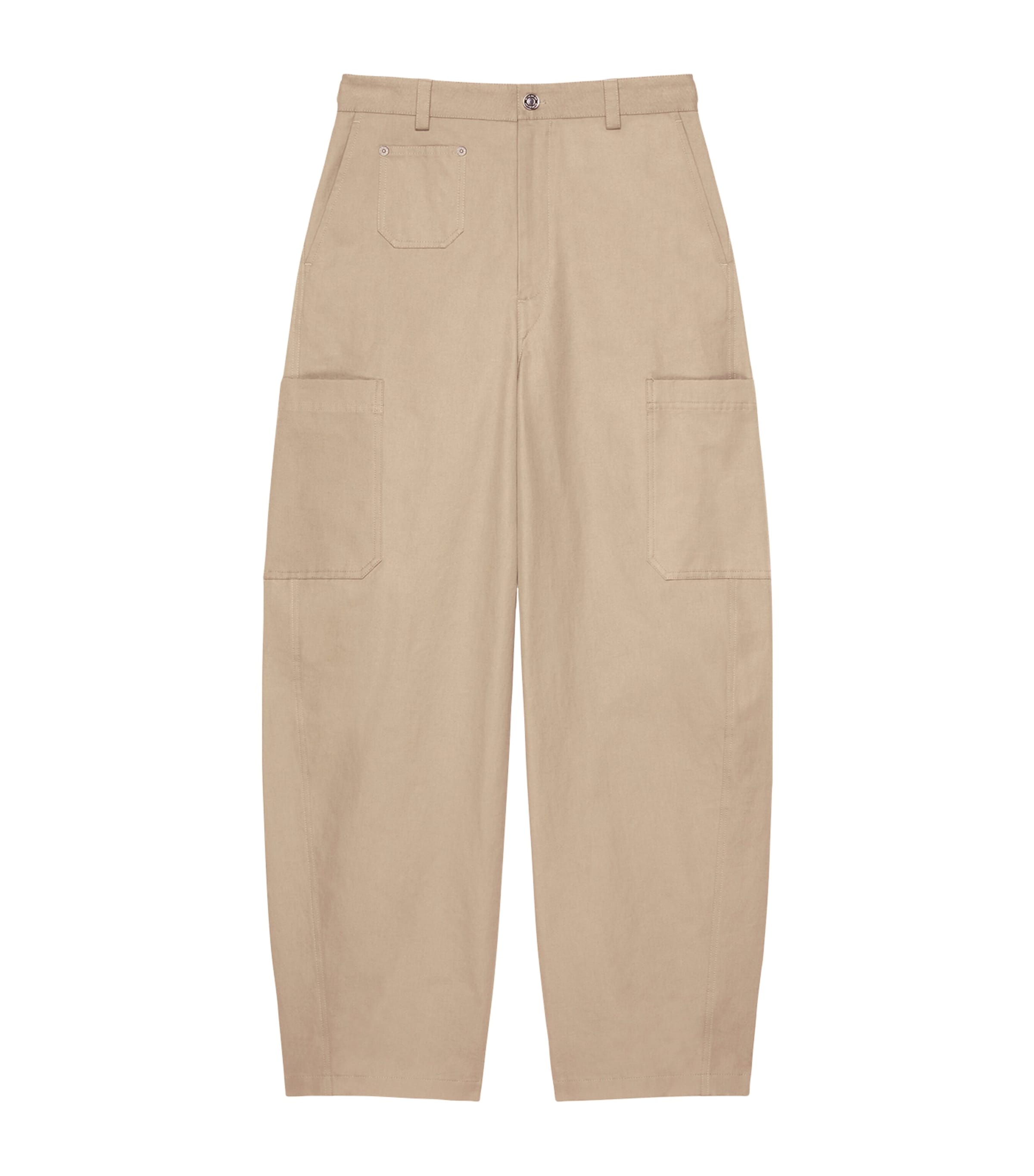 Cotton Cargo Trousers BEIGE Image 1