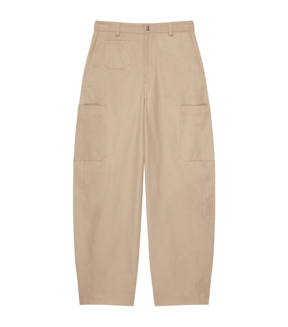 Cotton Cargo Trousers BEIGE Image 1
