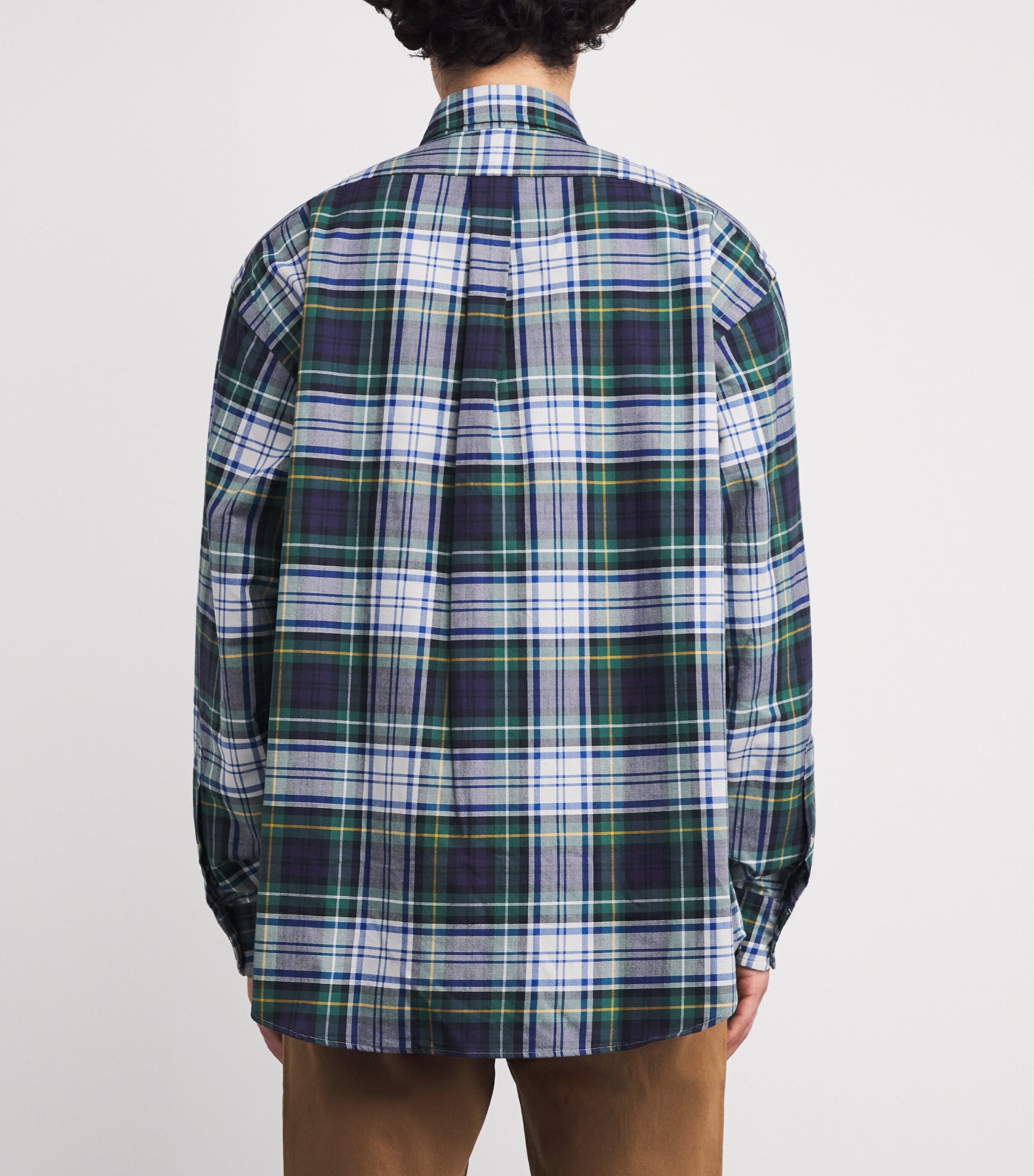 Cotton Check Oxford Shirt WHITE Image 4