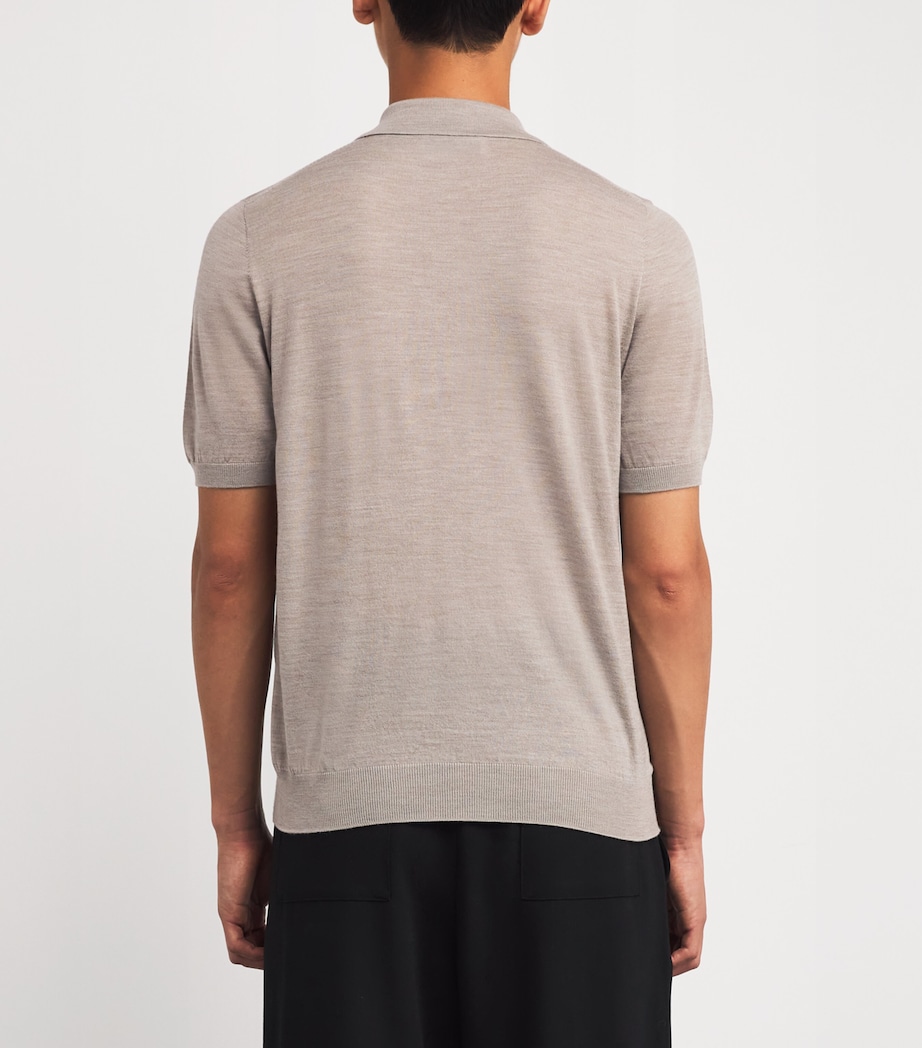 Wool Polo Shirt TAUPE Image 4