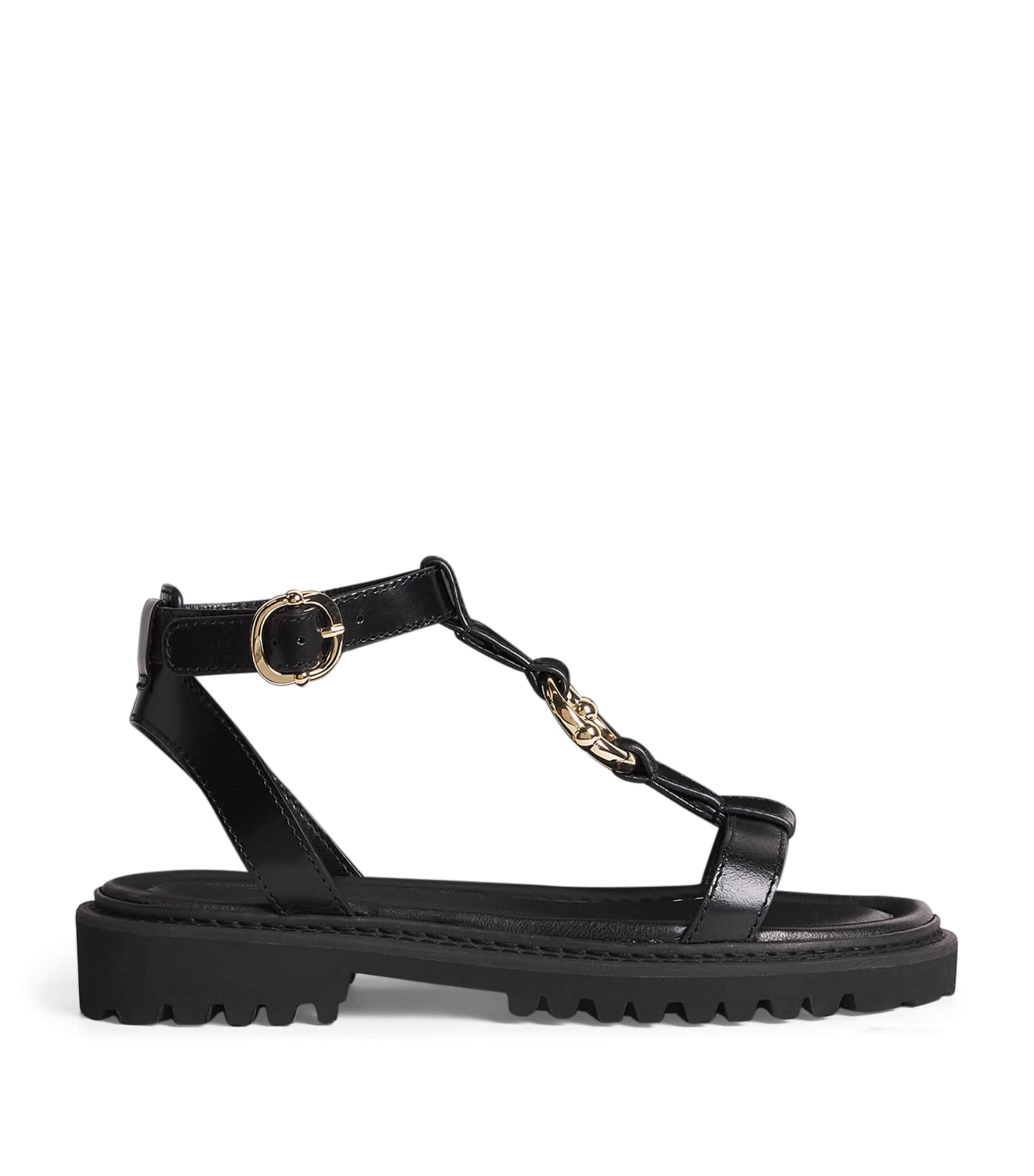 Claudie Pierlot Leather Sandals In Black