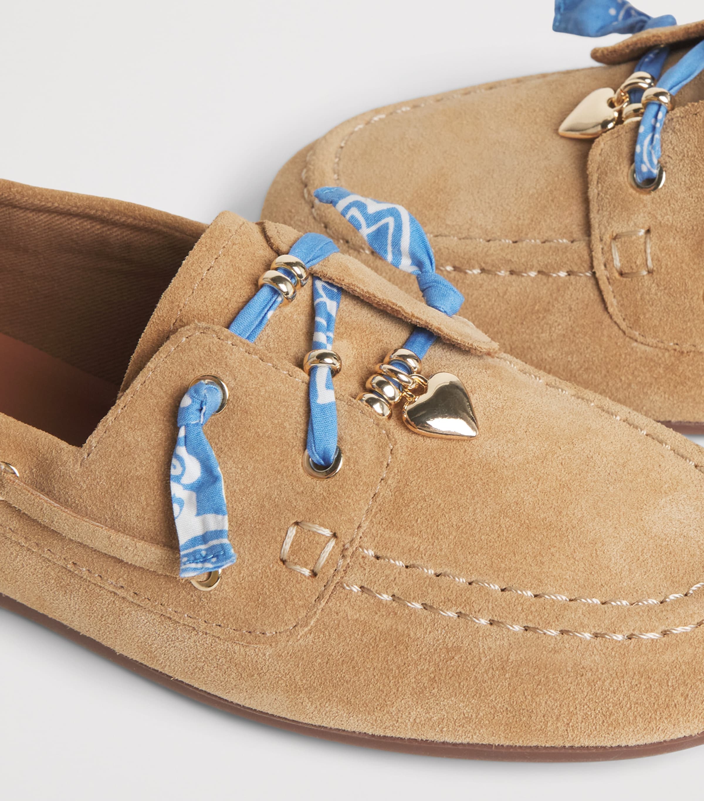 Maje Suede Boat Shoes Camel Image 5