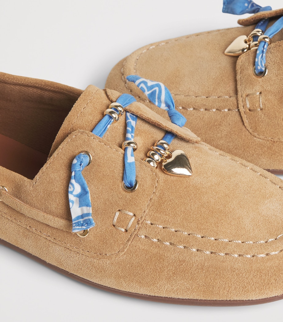 Maje Suede Boat Shoes Camel Image 5