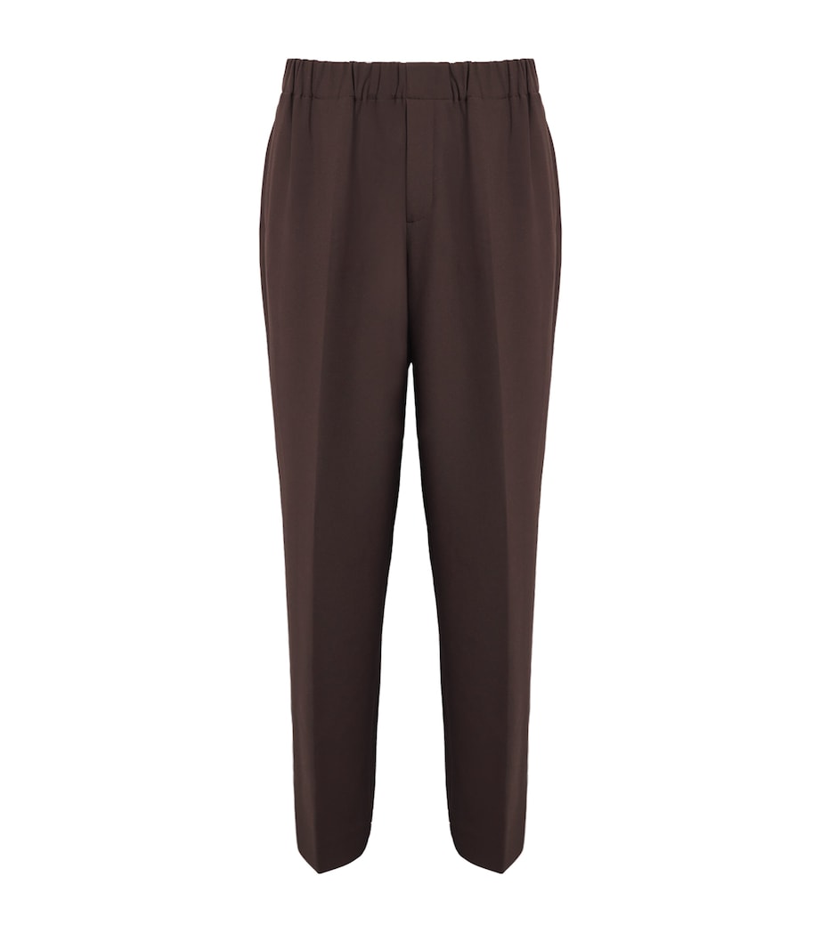 Jersey Wide-Leg Trousers CHOCOLATE Image 1