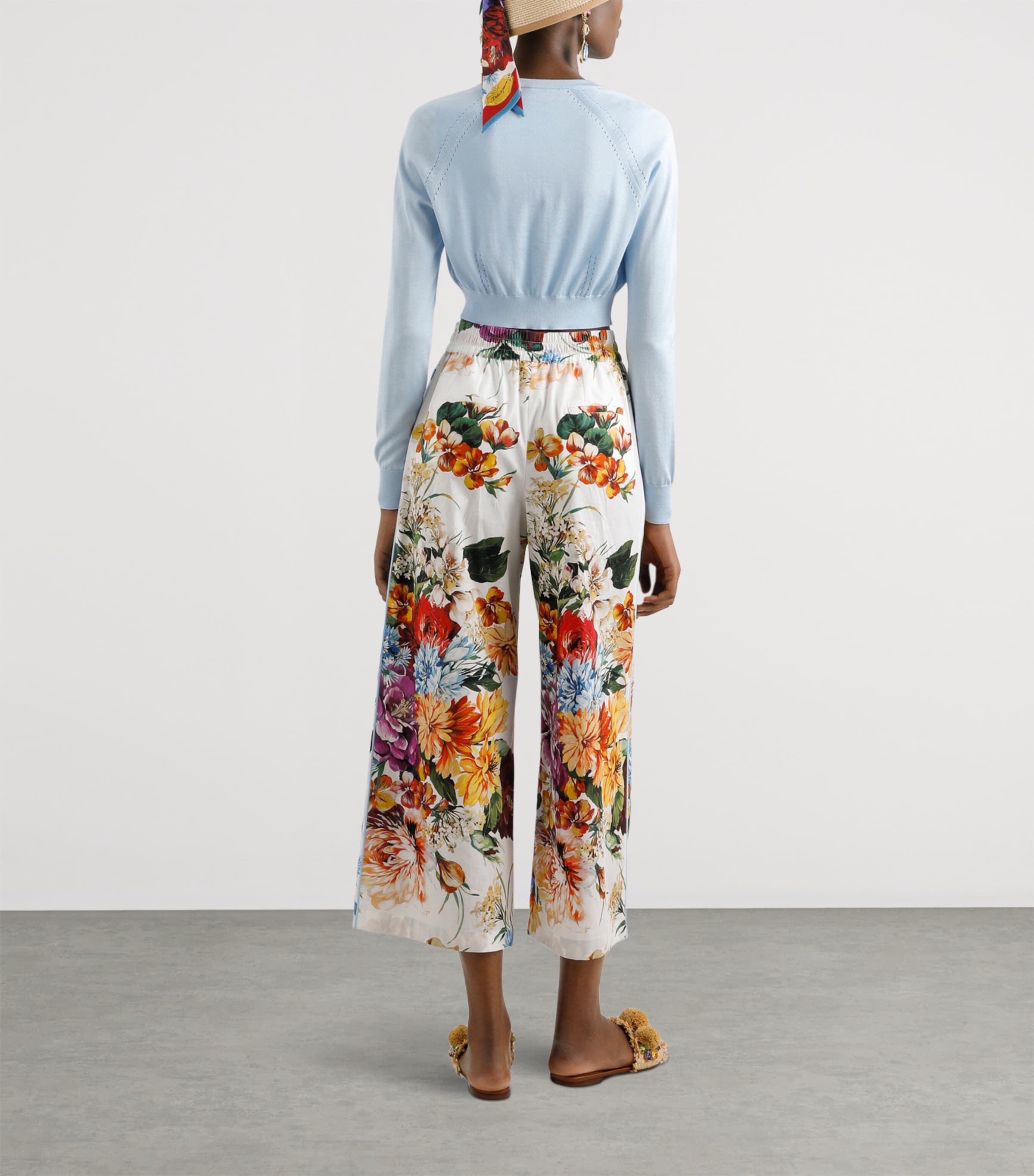 Silk-Blend Cropped Cardigan B1581-SKY BLUE Image 3