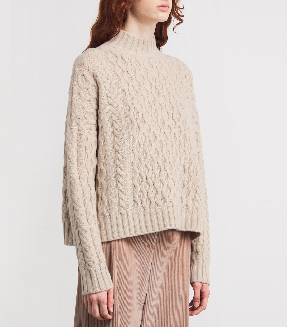 Virgin Wool High-Neck Sweater BEIGE Image 3