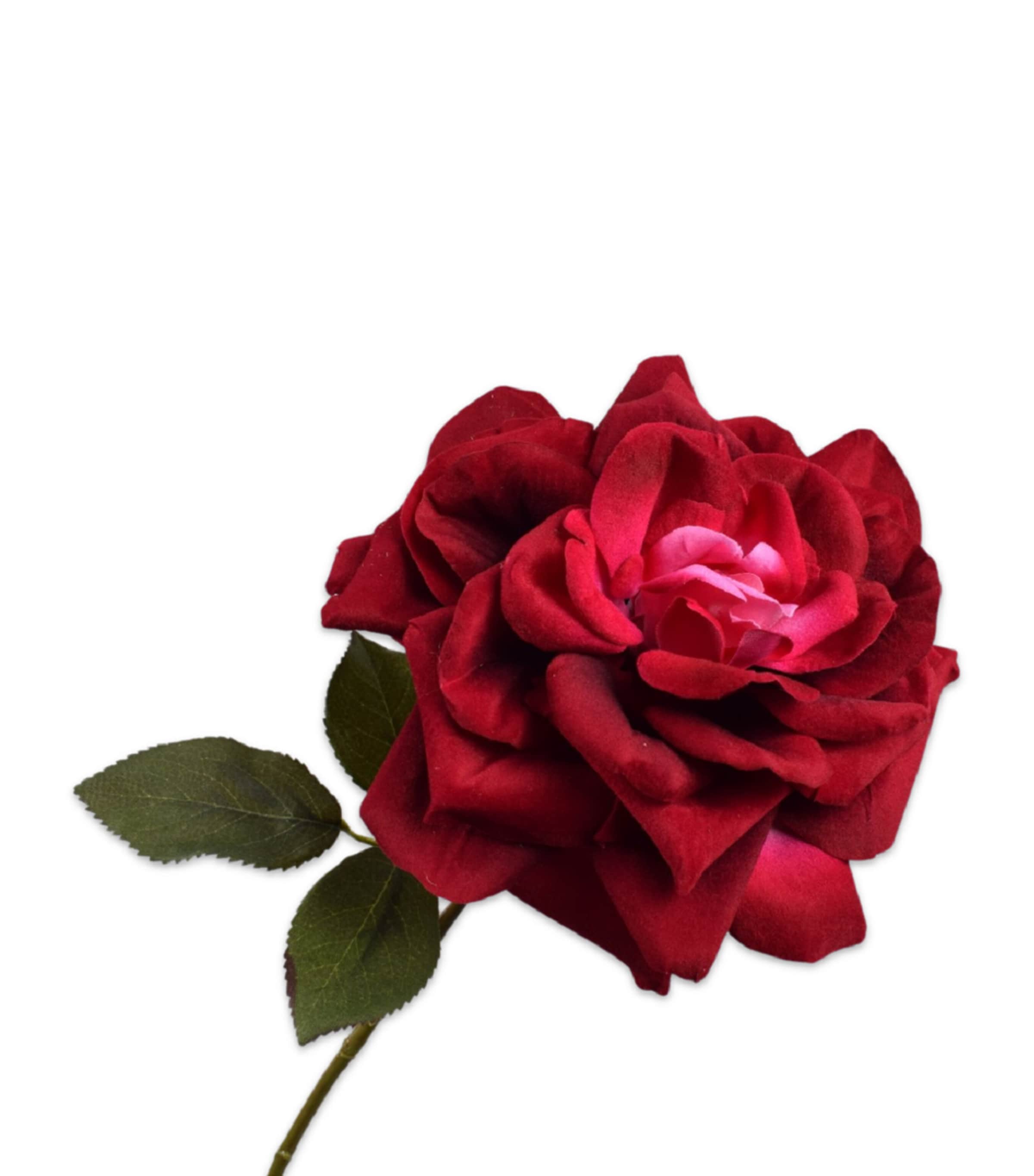 Silk-ka Artificial Rose Flower Burgundy Image 1