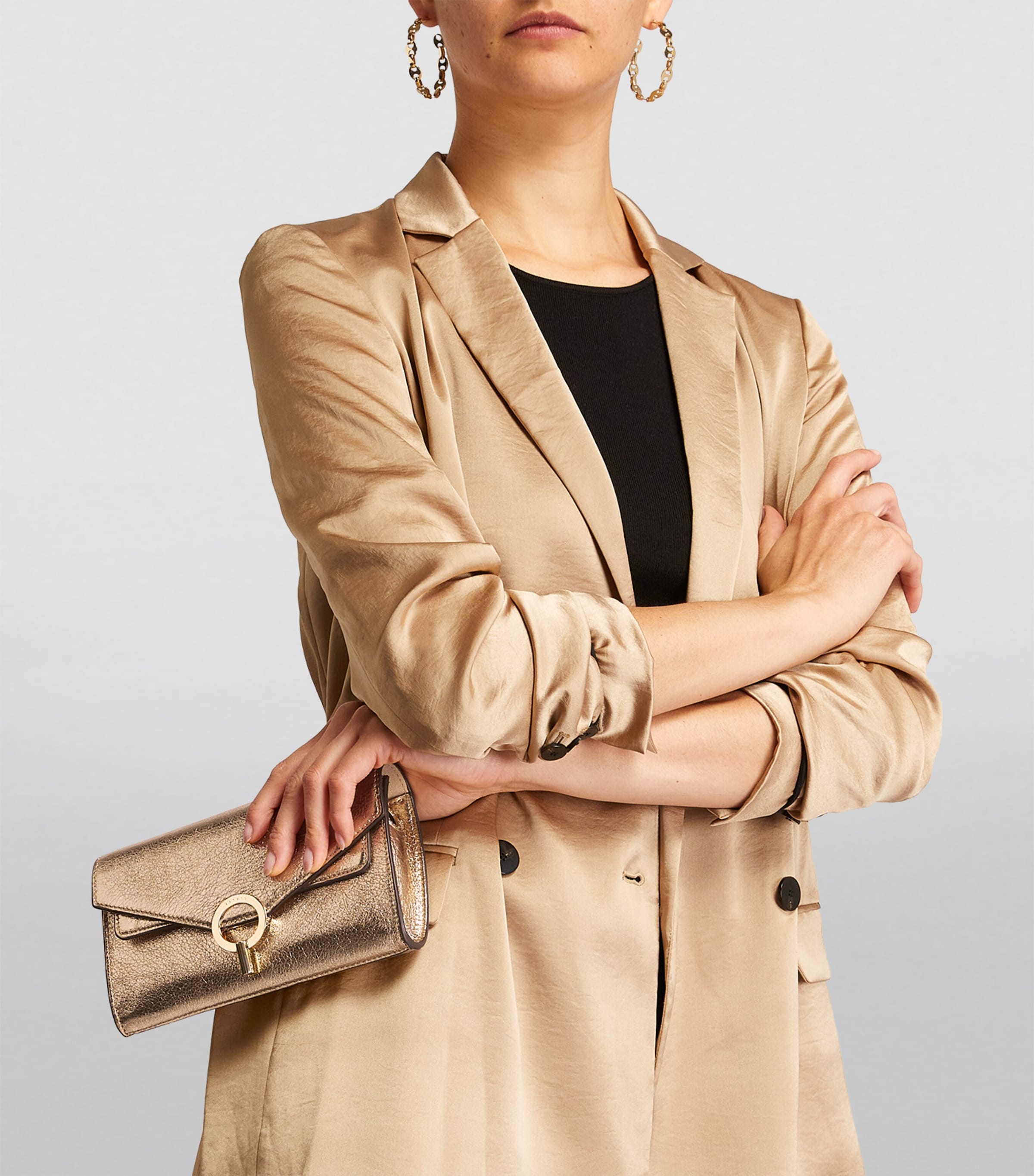 Leather Yza Shoulder Bag GOLD Image 5