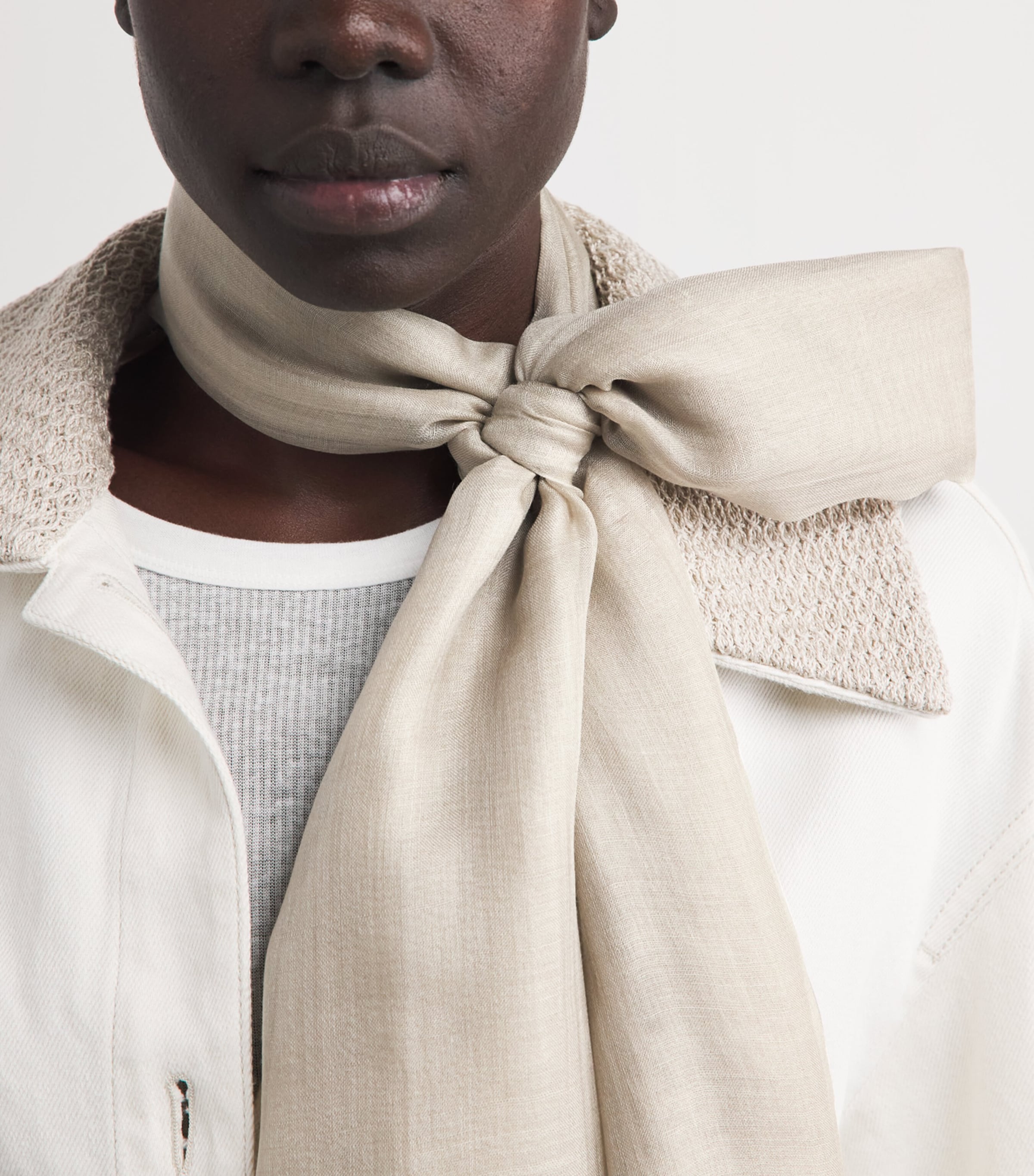 Agnona Cashmere Shawl Scarf Ivory/butter Image 2