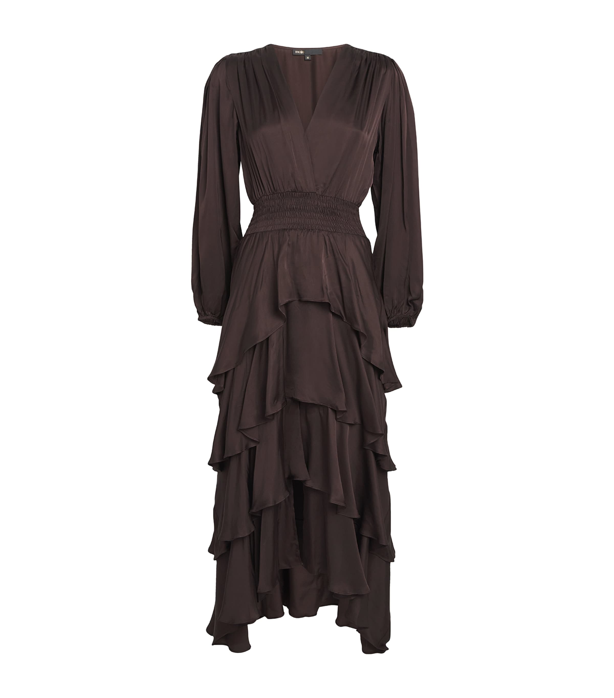 Ruffled Midi Dress BROWN Image 1