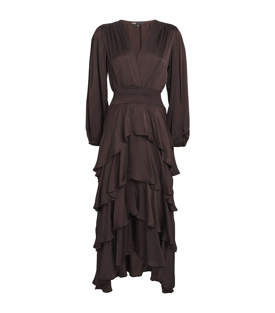 Ruffled Midi Dress BROWN Image 1