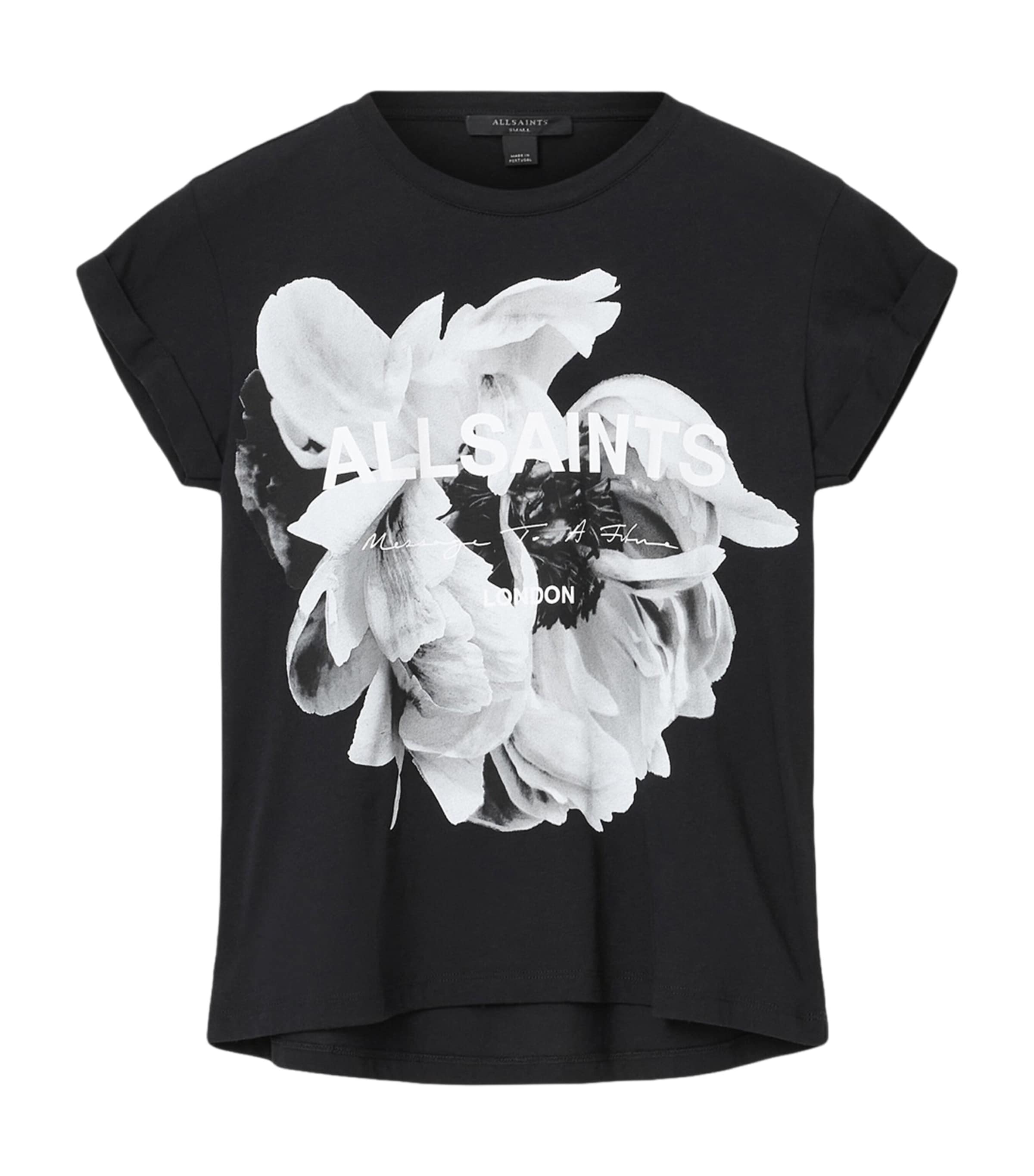 AllSaints Womens Organic Cotton Lena Anna T-Shirt Black Image 1