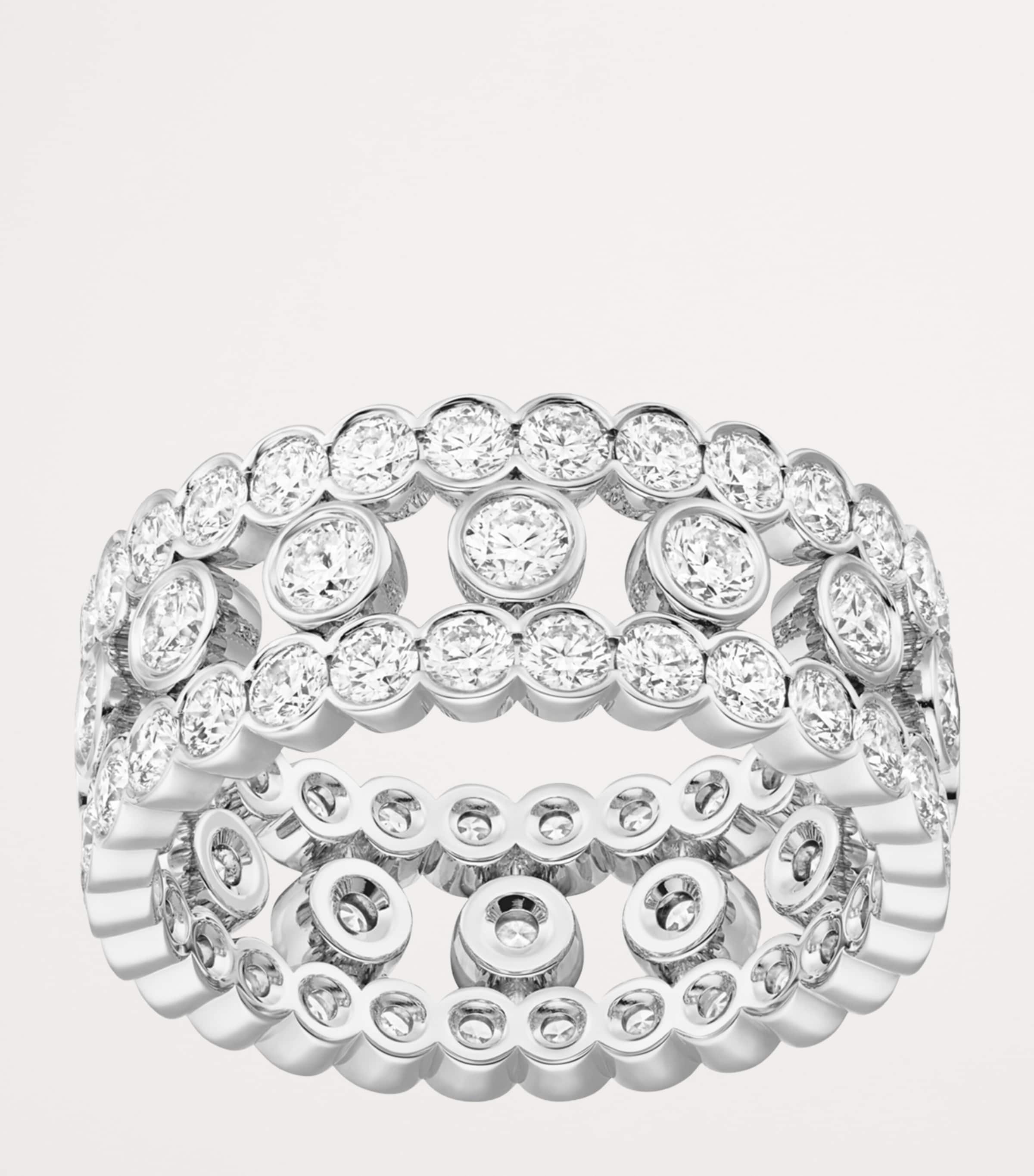 White Gold and Diamond Broderie de Cartier Ring WHITE GOLD Image 4