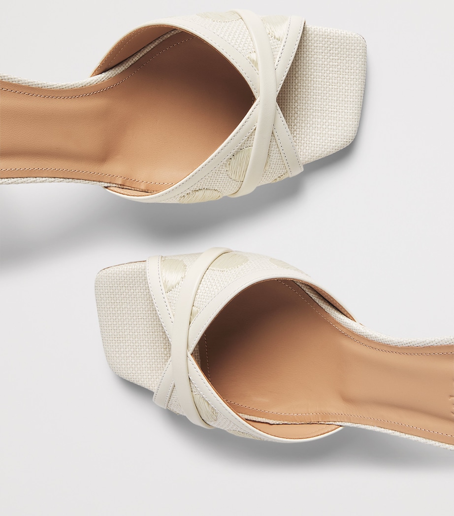Malone Souliers Raffia-Leather Perla Mules 70 Beige Image 7