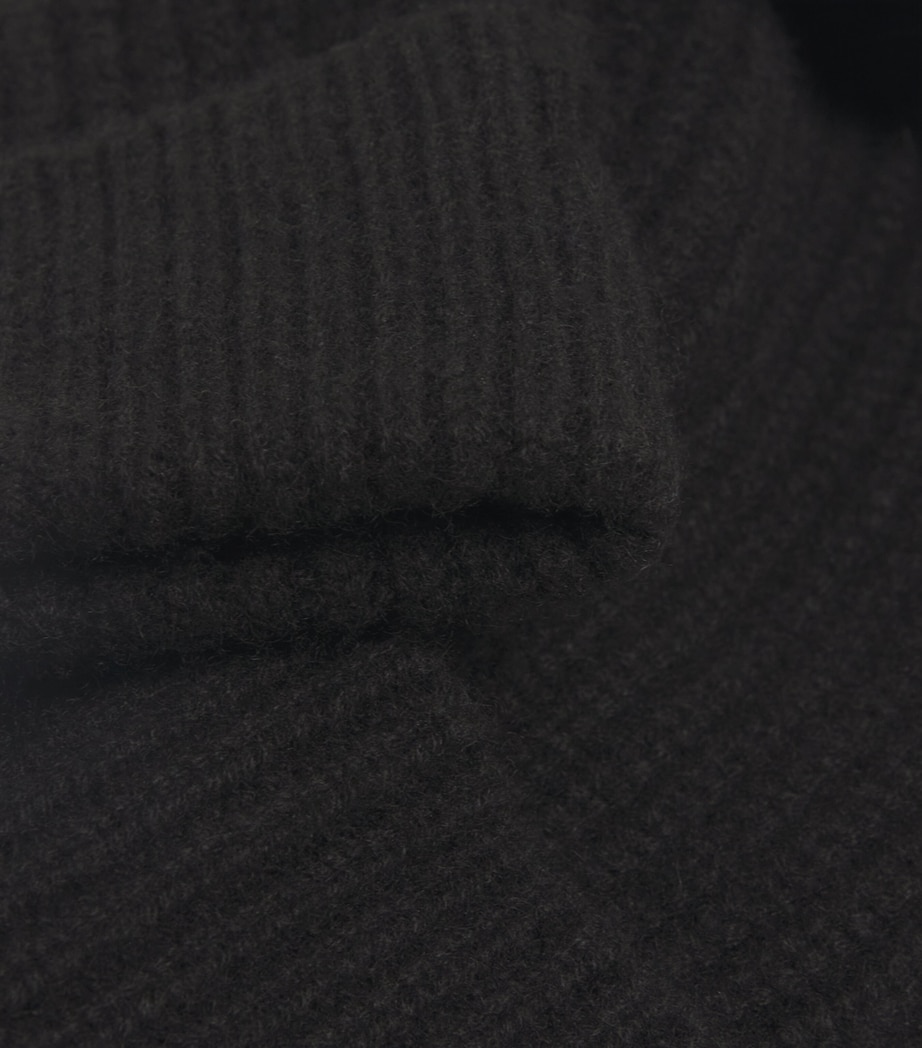Cashmere Pom-Pom Beanie C99BLACK Image 3
