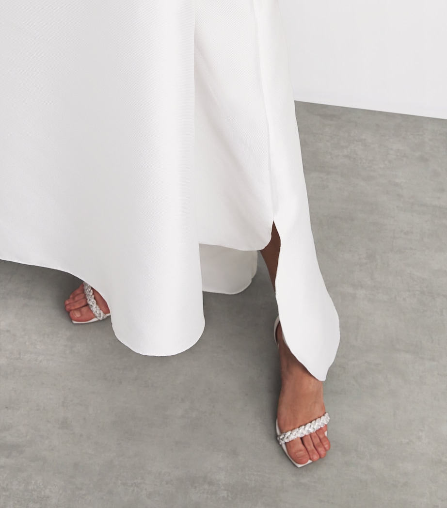 Sequinned Off-The-Shoulder Gown 01 WHITE Image 6