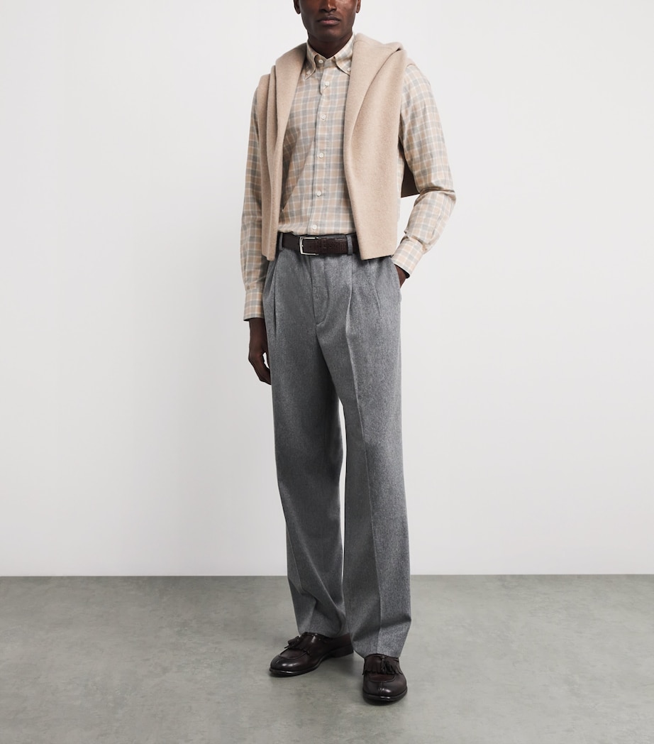 Cotton Flannel Check Shirt GREY Image 2