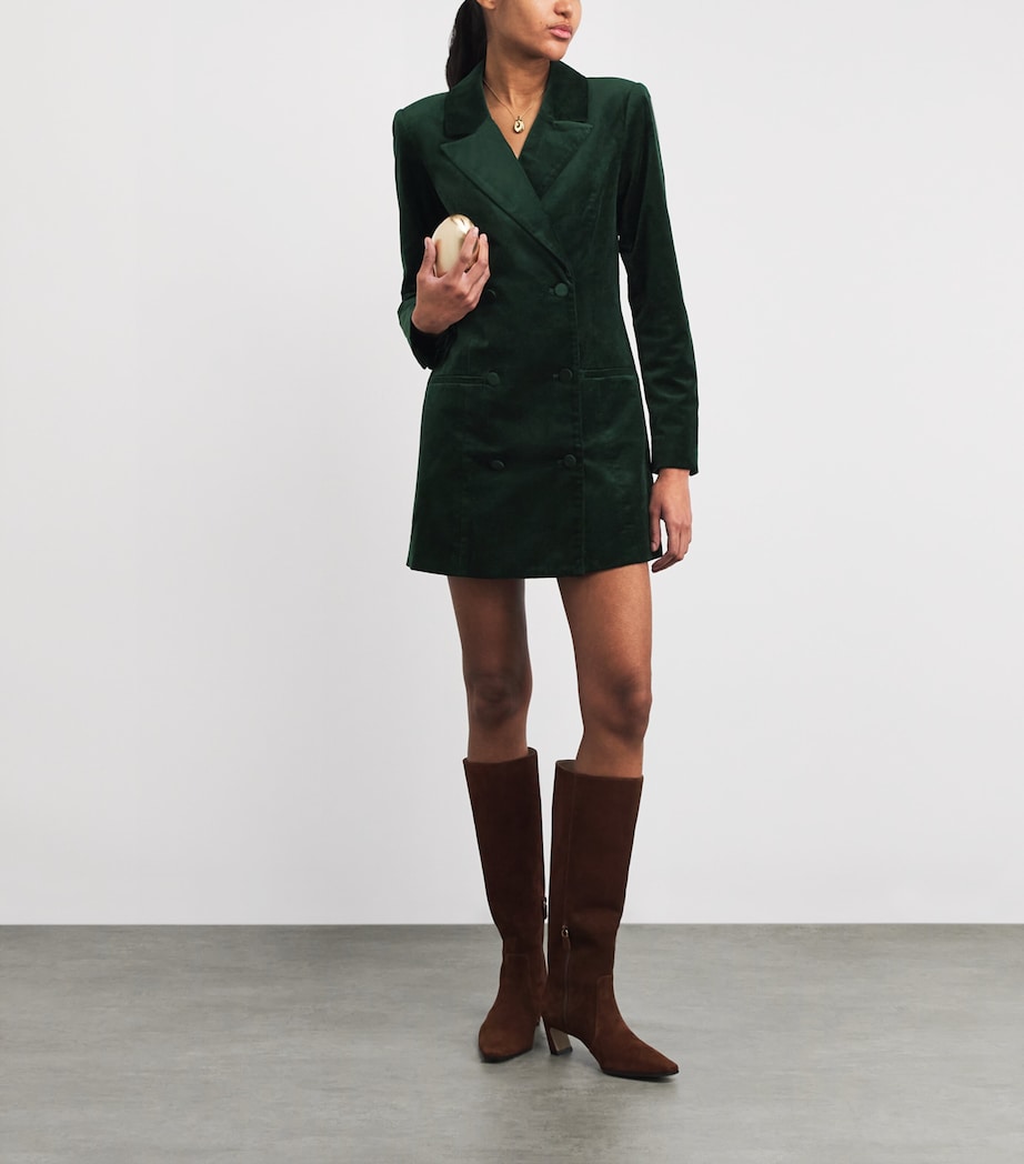 Velvet Exec Blazer Mini Dress PINE GREEN003 Image 2