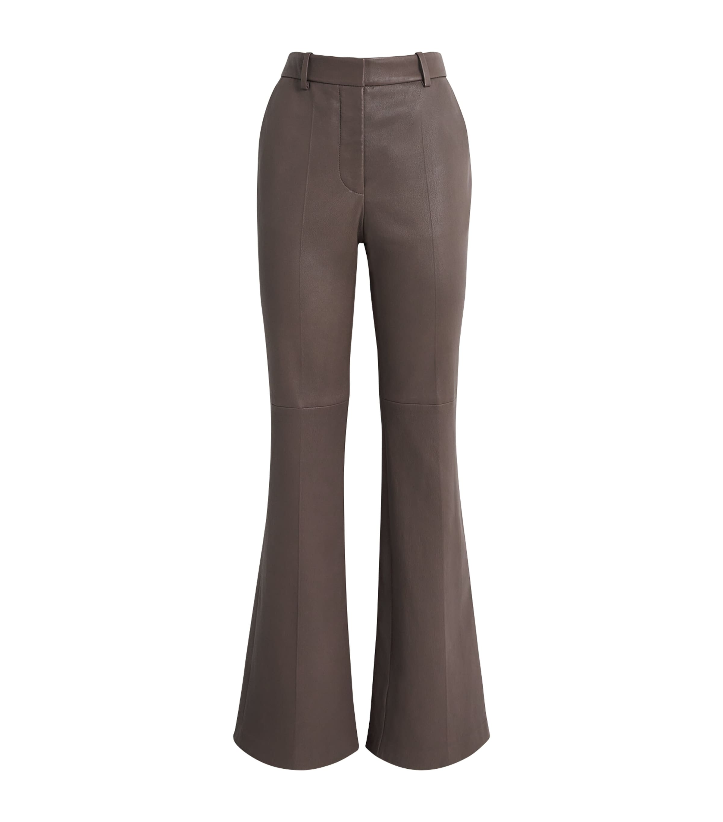 Joseph Leather Tafira Trousers In Brown