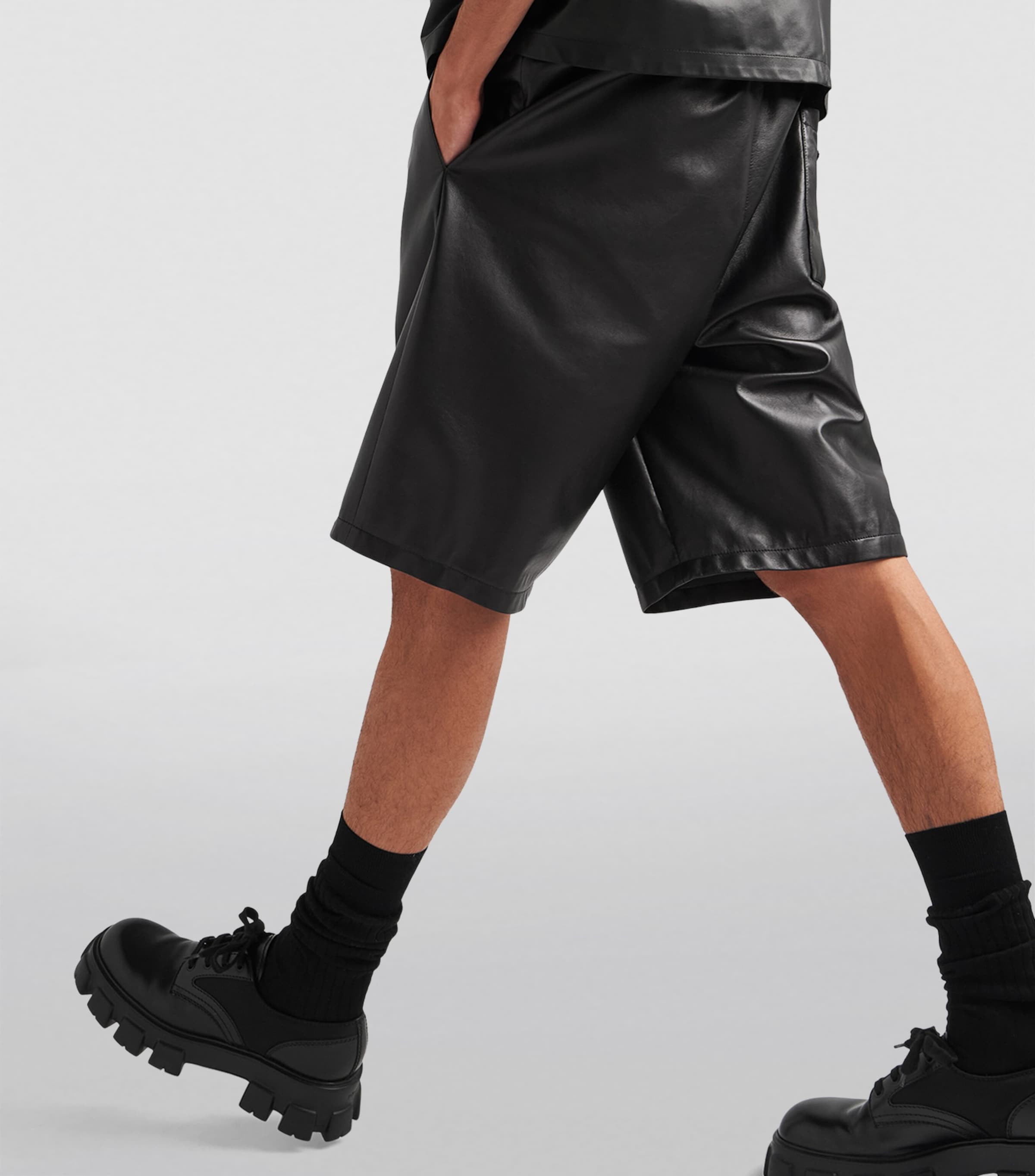 Leather Bermuda Shorts F0002 Image 3