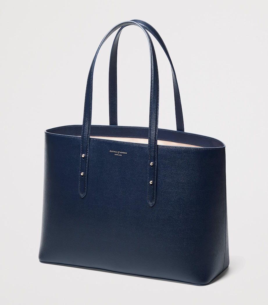 Aspinal Of London Leather Regent Tote Bag Navy Image 2