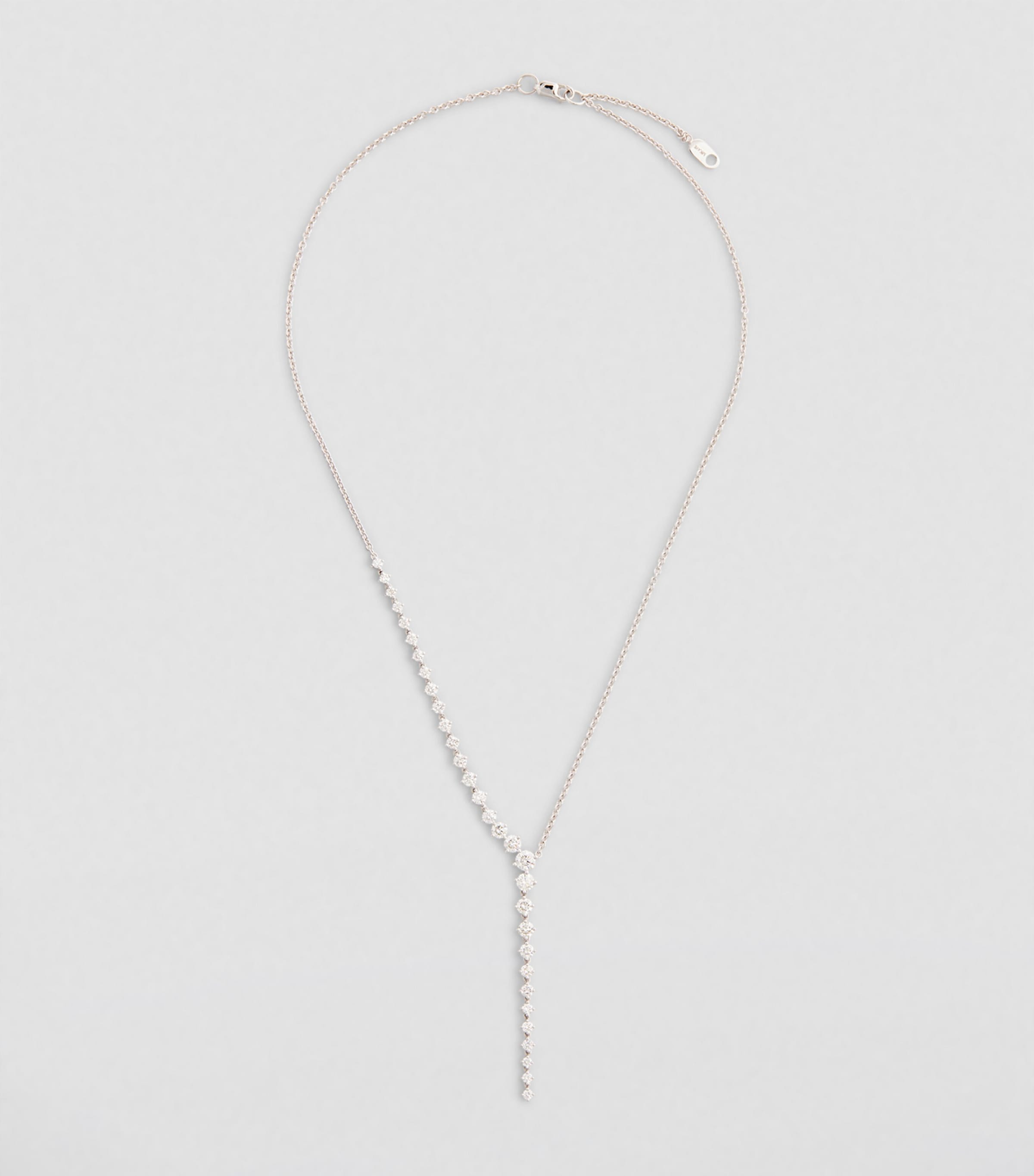 Melissa Kaye White Gold and Diamond Aria Cascade Necklace White Gold Image 2
