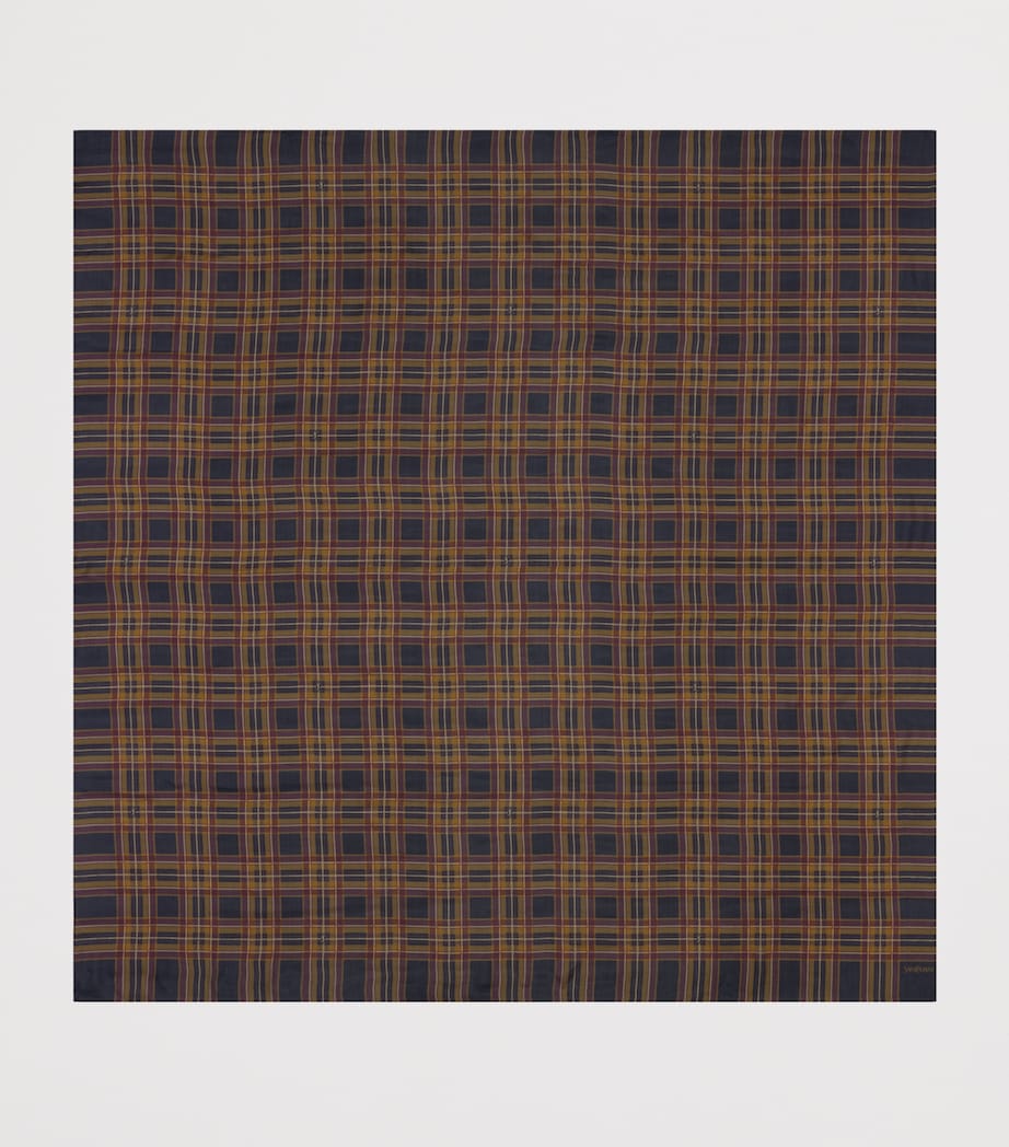 Silk Check Grand Carre Scarf 4188 Image 2