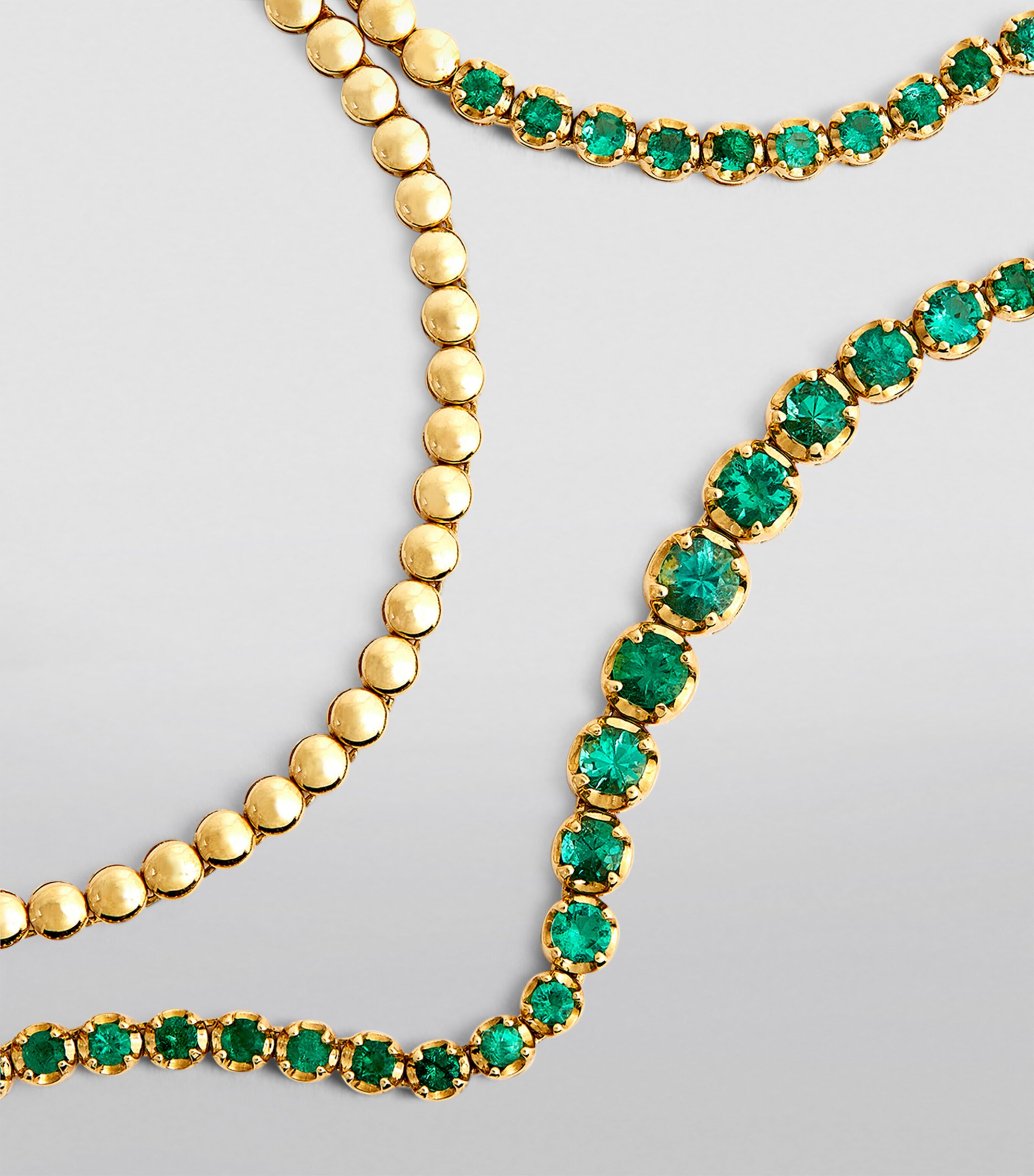 Jennifer Meyer Yellow Gold and Emerald Graduated Tennis Necklace Yellow Gold Image 5